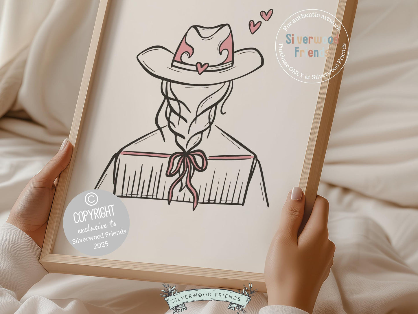 Pink Cowgirl Hat Print, Western Cowgirl Nursery Decor, Minimalist Coquette Room Decor, Teen Girl Western Rodeo Dopamine Decor Digital Print