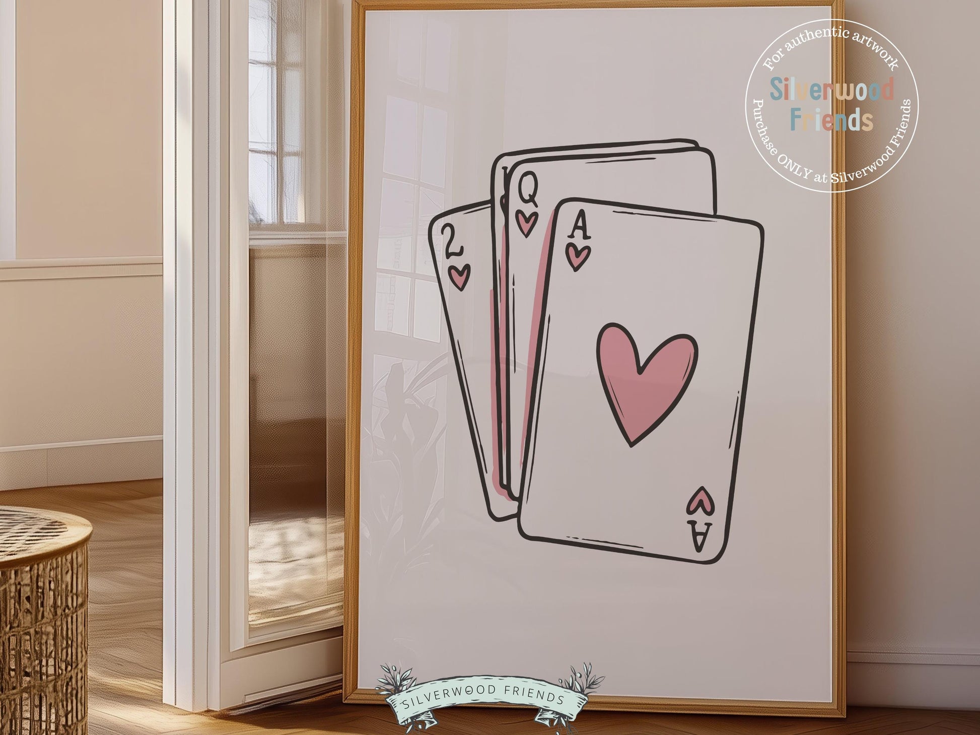 Pink Playing Cards Print, Ace Of Hearts Print, Coquette Cowgirl Room Decor, Girly Western Wall Art, Dorm Room Dopamine Decor Digital Print