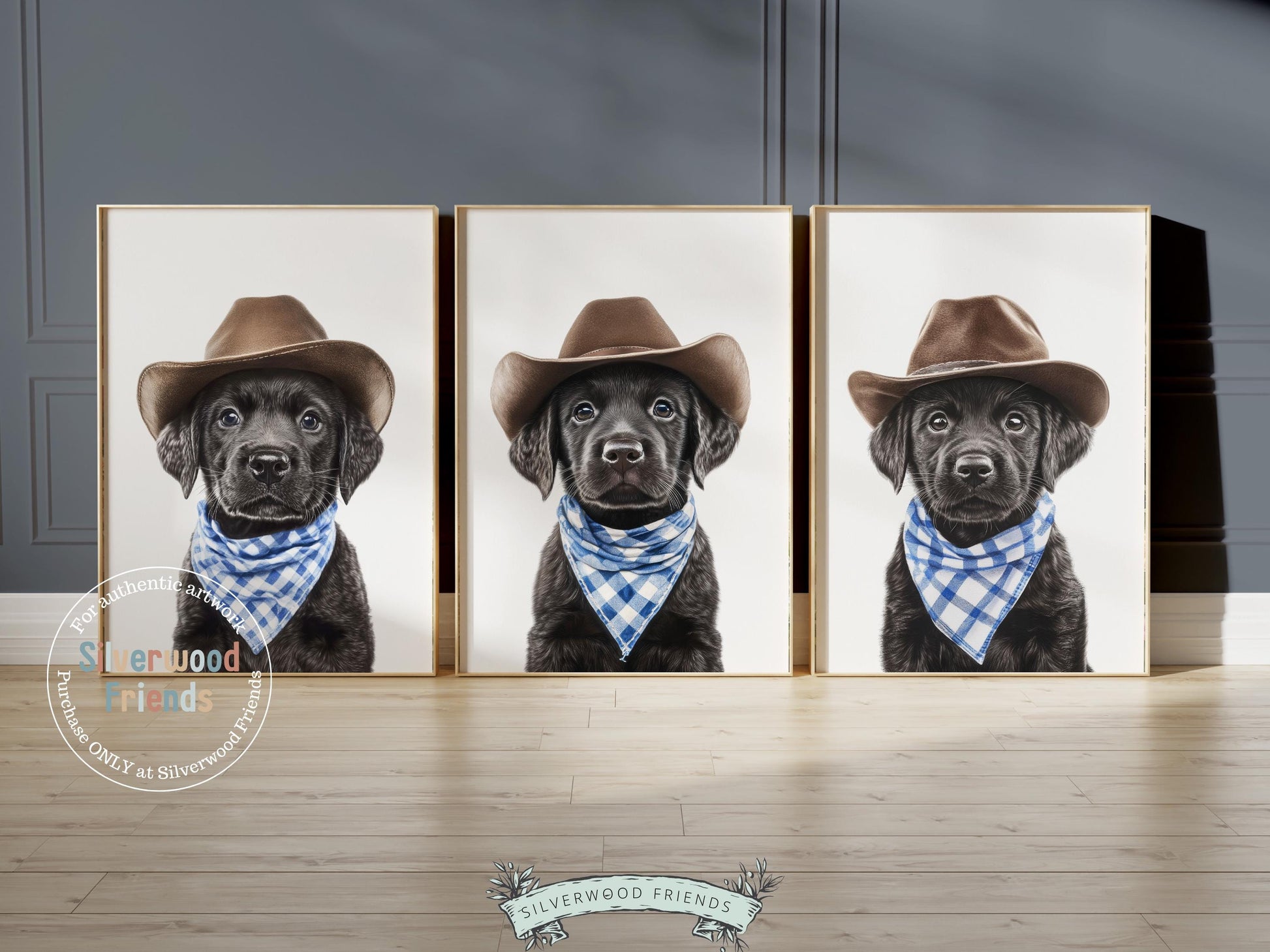 Labrador Dog Cowboy Hat Print, Baby Boy Cowboy Western Nursery Decor, Cowboy Western Dog Nursery Wall Art Black Labrador Puppy Digital Print