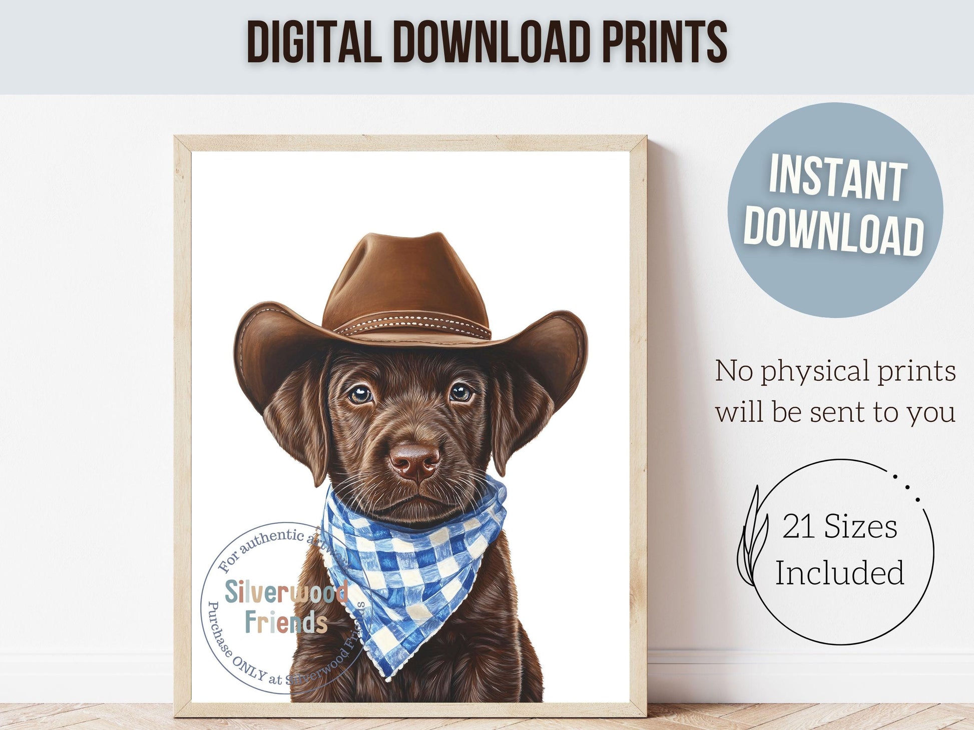 Labrador Dog Cowboy Hat Print, Neutral Cowboy Western Dog Nursery Decor, Cowboy Western Dog Nursery Wall Art, Labrador Puppy Digital Prints