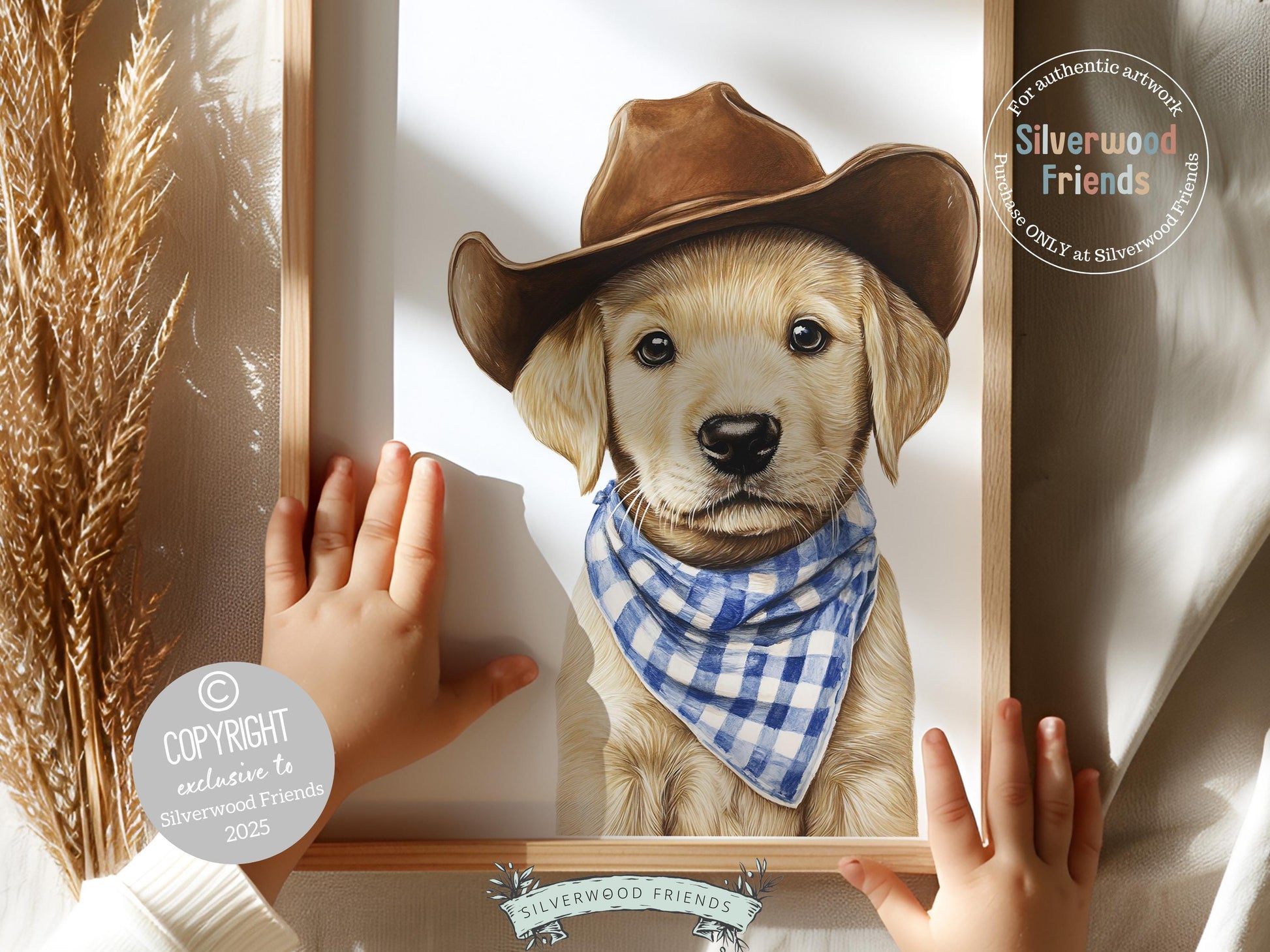 Labrador Dog Cowboy Hat Print, Neutral Cowboy Western Dog Nursery Decor, Cowboy Western Dog Nursery Wall Art, Labrador Puppy Digital Prints