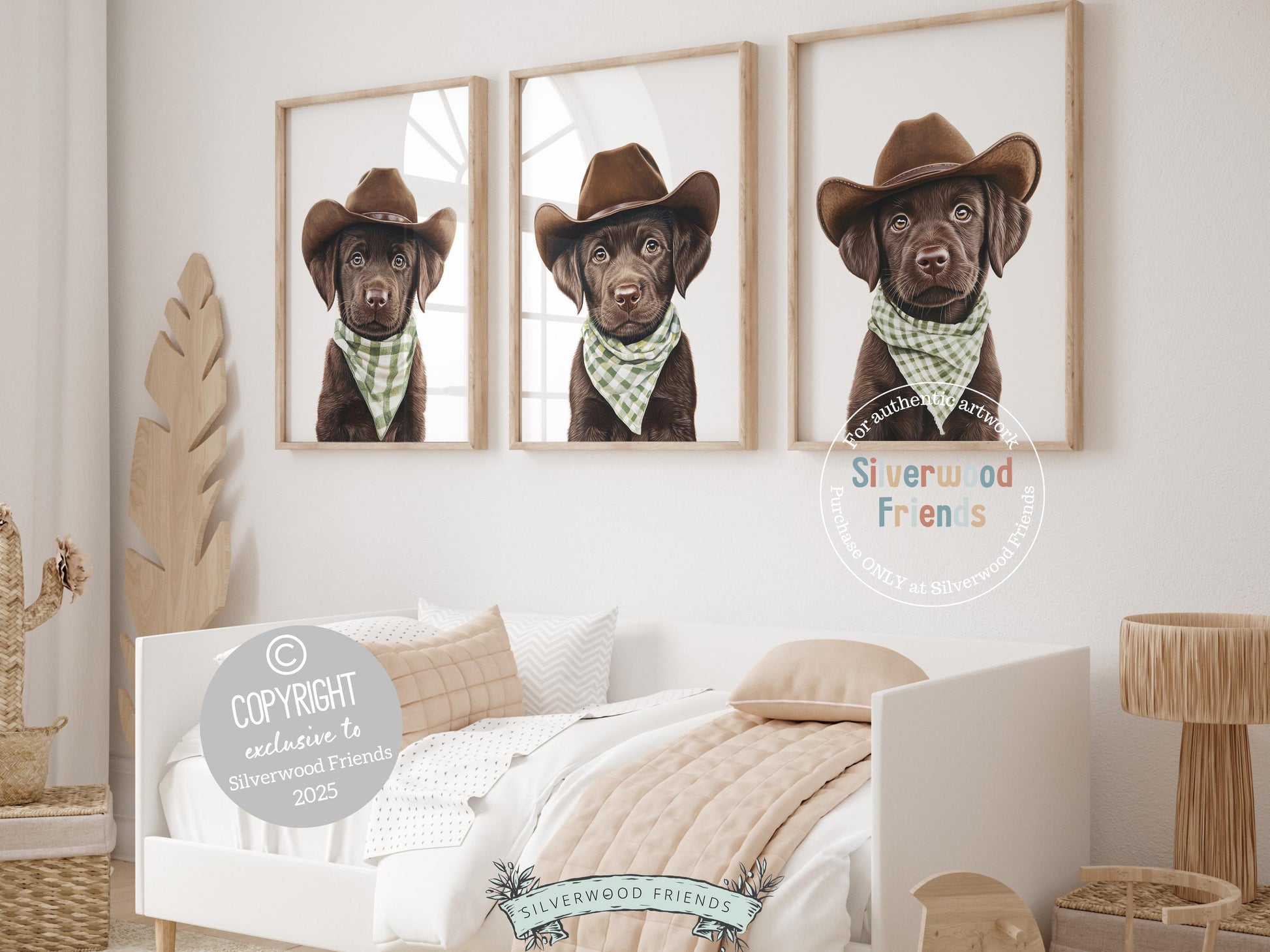 Labrador Dog Cowboy Hat Print, Sage Green Cowboy Western Dog Nursery Decor, Cowboy Western Dog Nursery Wall Art Labrador Puppy Digital Print