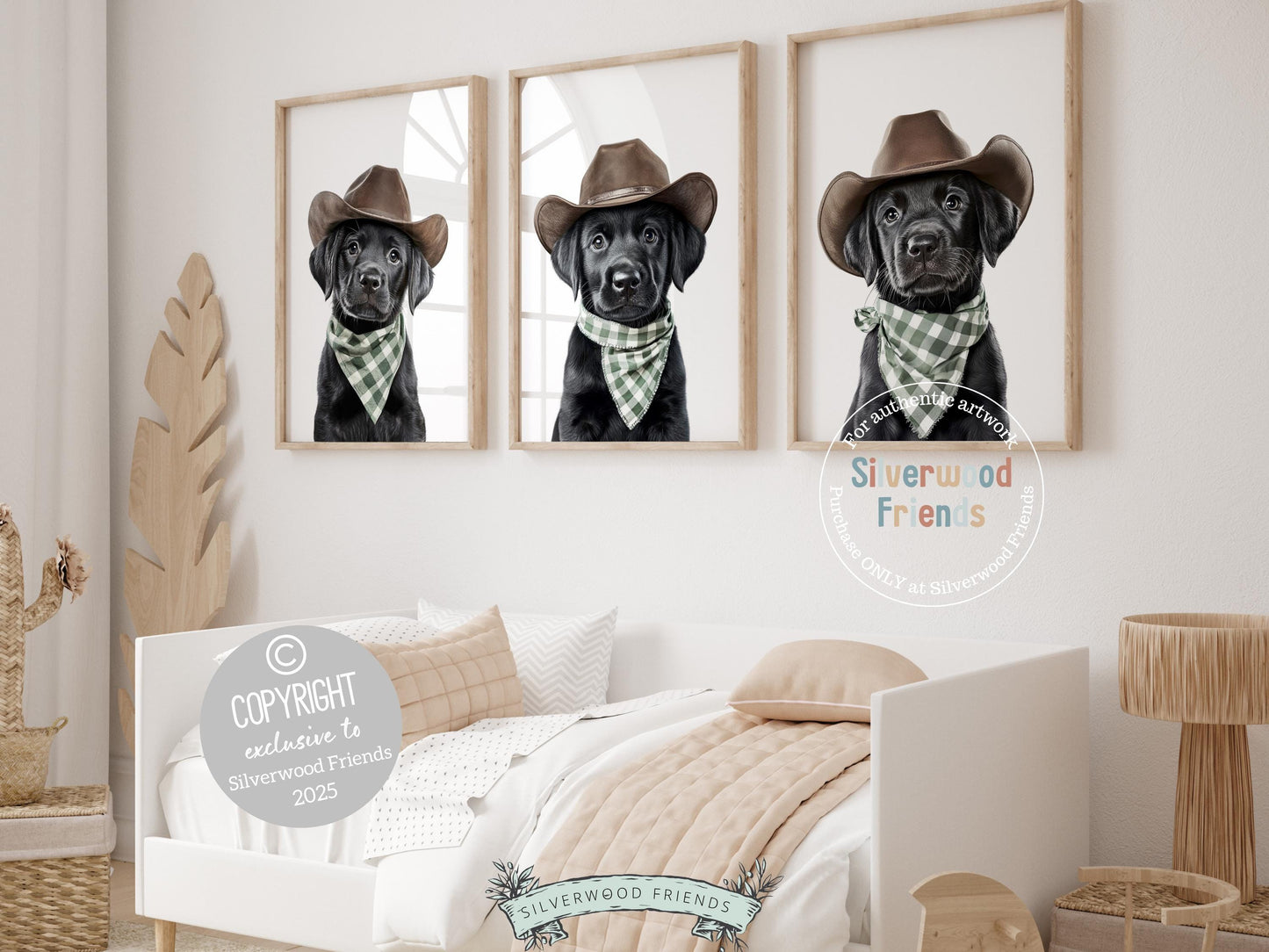 Labrador Dog Cowboy Hat Print, Baby Boy Cowboy Western Nursery Decor, Cowboy Western Dog Nursery Wall Art Black Labrador Puppy Digital Print