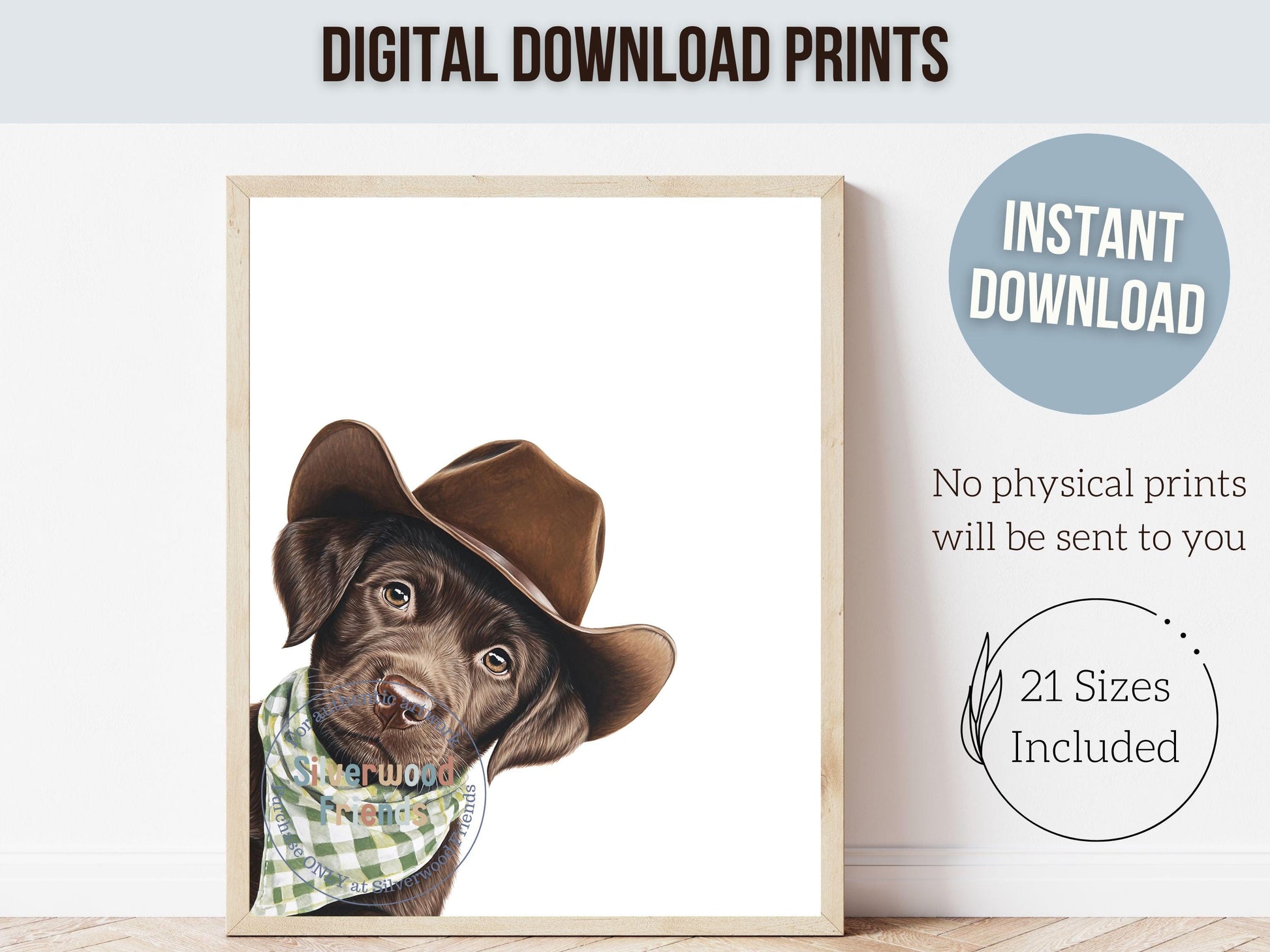 Labrador Dog Cowboy Hat Print, Neutral Cowboy Western Dog Nursery Decor, Cowboy Western Dog Nursery Wall Art, Labrador Puppy Digital Prints
