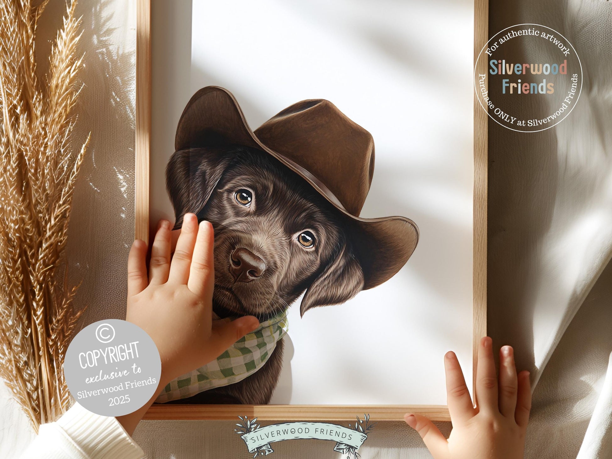 Labrador Dog Cowboy Hat Print, Neutral Cowboy Western Dog Nursery Decor, Cowboy Western Dog Nursery Wall Art, Labrador Puppy Digital Prints