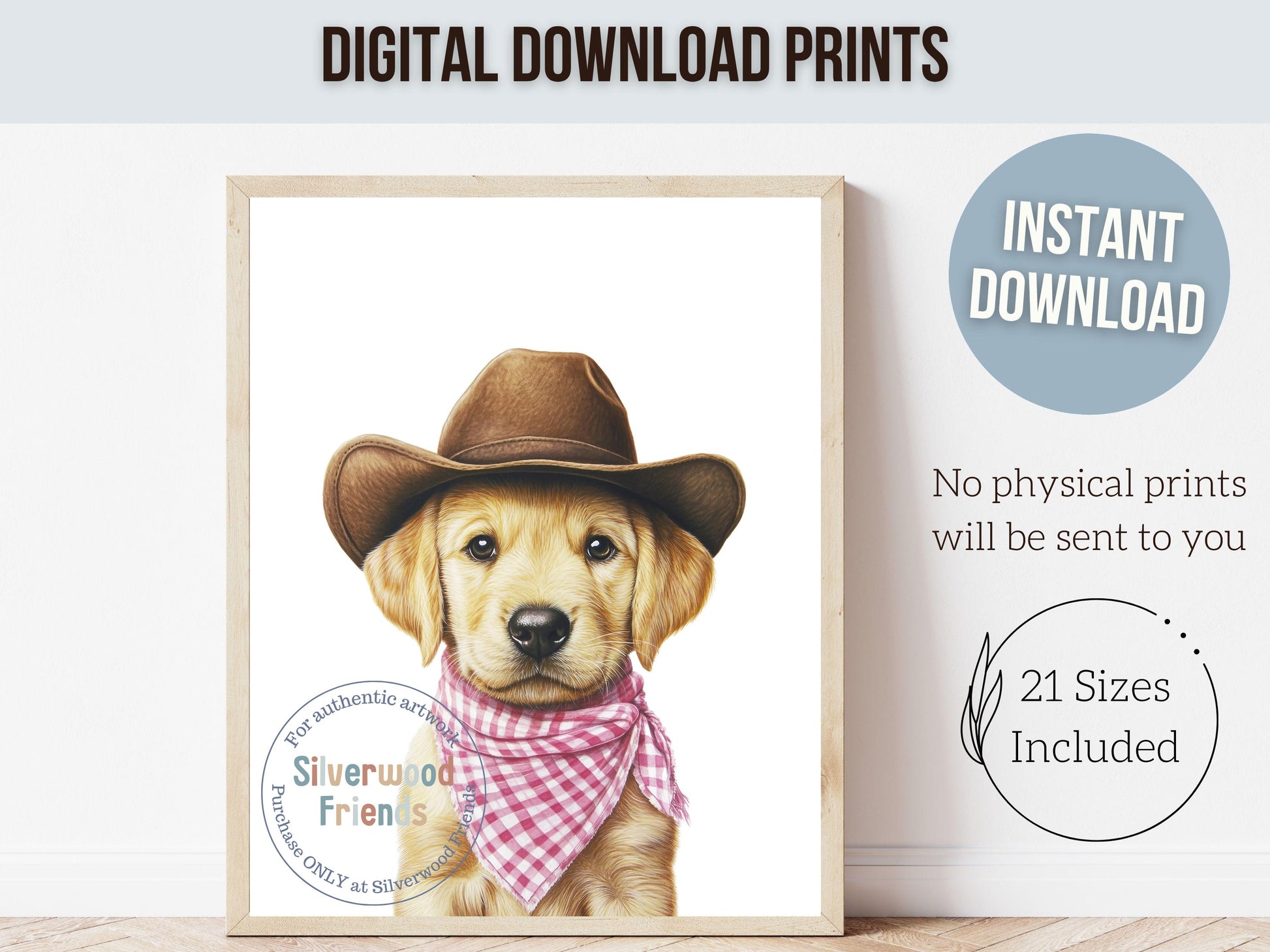Labrador Dog Cowboy Hat Print, Baby Girl Pink Cowgirl Western Dog Nursery Decor, Girls Farmyard Dog Nursery Wall Art Labrador Digital Print