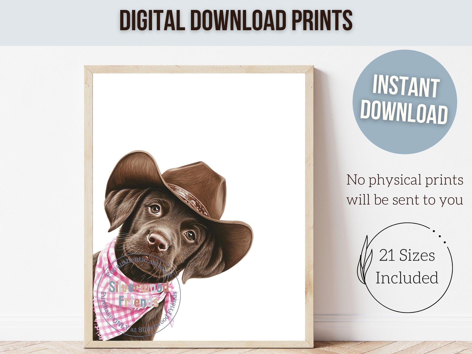 Labrador Dog Cowboy Hat Print, Baby Girl Pink Cowgirl Western Dog Nursery Decor, Cowboy Western Dog Nursery Wall Art, Labrador Digital Print