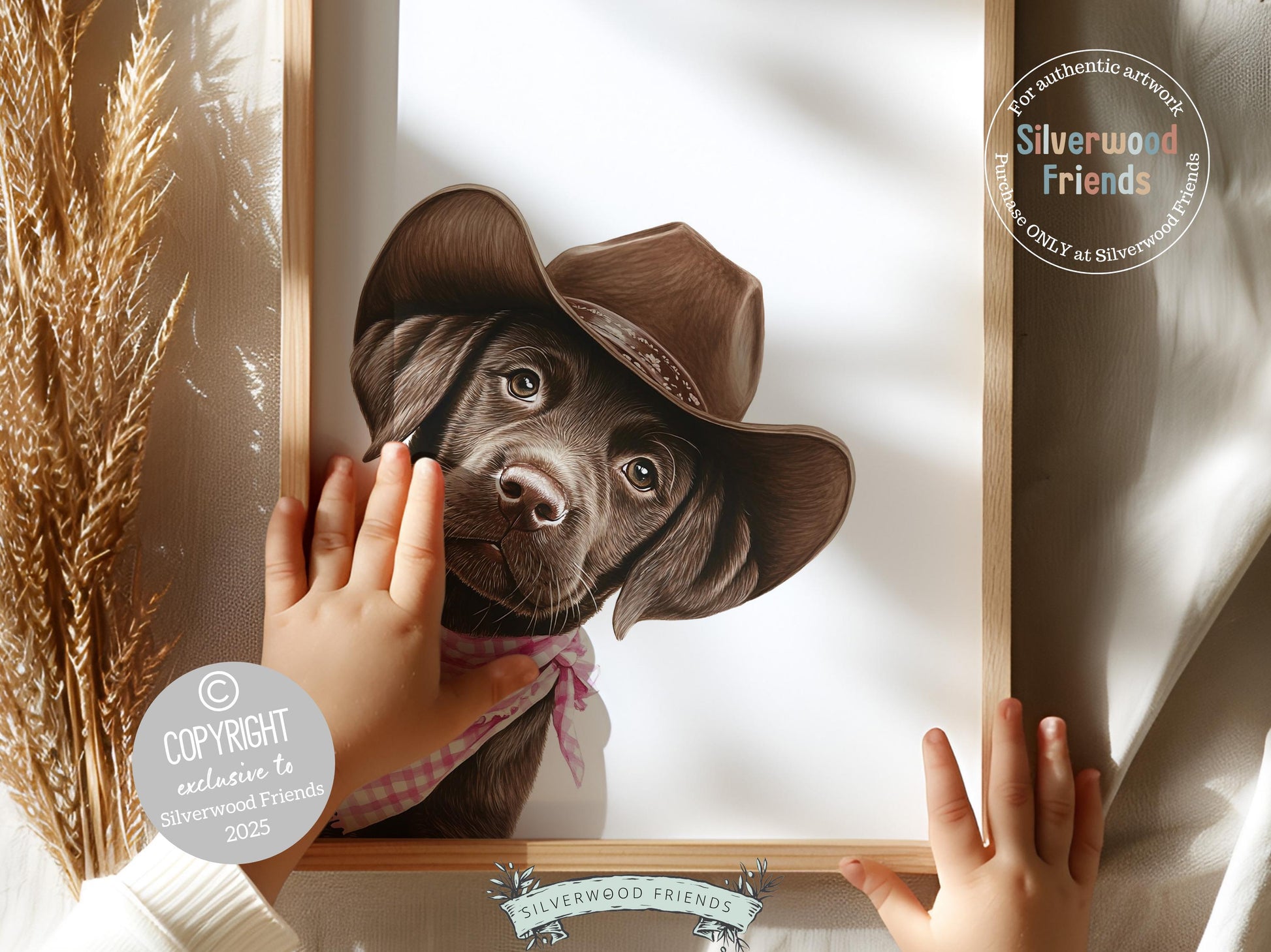 Labrador Dog Cowboy Hat Print, Baby Girl Pink Cowgirl Western Dog Nursery Decor, Cowboy Western Dog Nursery Wall Art, Labrador Digital Print