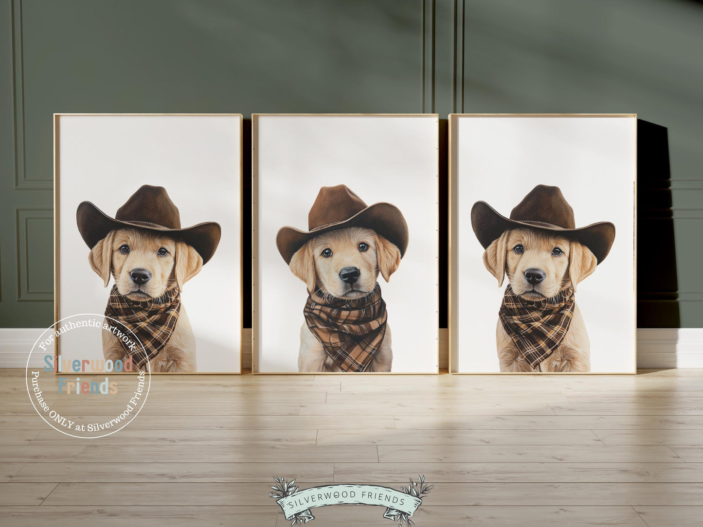 Labrador Dog Cowboy Hat Print, Gender Neutral Cowboy Western Dog Nursery Decor, Unisex Cowboy Western Dog Nursery Wall Art Digital Prints