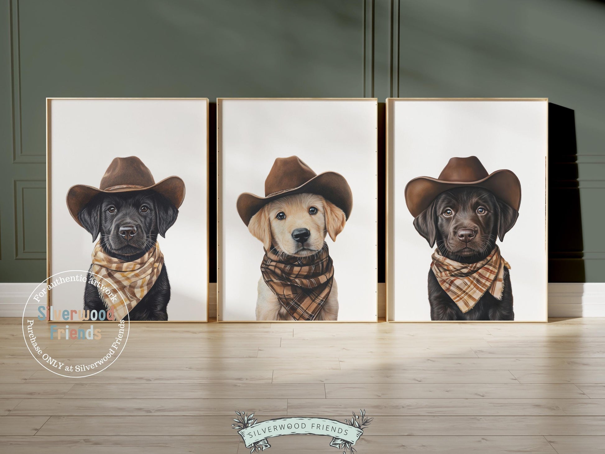 Labrador Dog Cowboy Hat Print, Neutral Cowboy Western Dog Nursery Decor, Cowboy Western Dog Nursery Wall Art Labrador Puppy Digital Prints