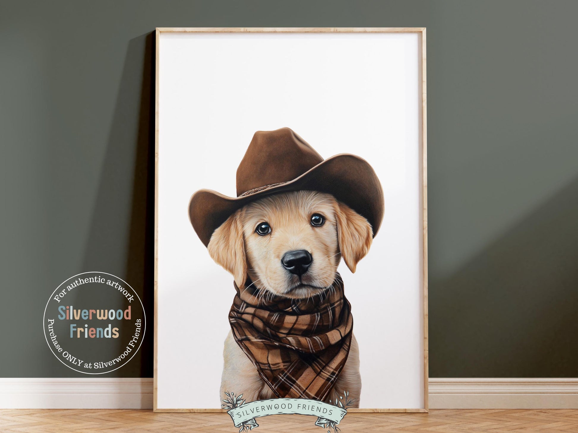 Labrador Dog Cowboy Hat Print,Neutral Cowboy Western Nursery Decor, Dog Nursery Wall Art, Mudroom Wall Decor Yellow Labrador Digital Print