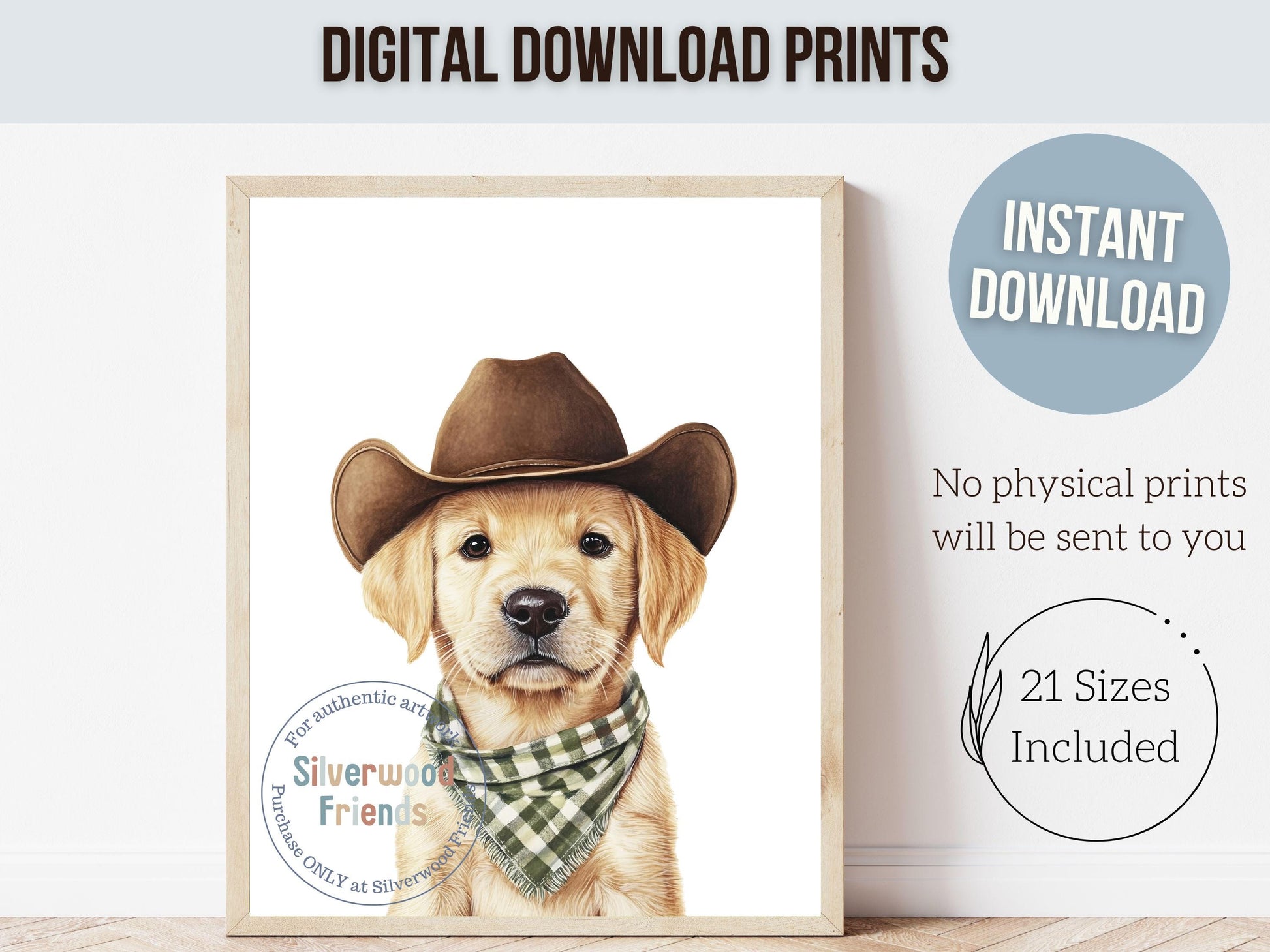 Labrador Dog Cowboy Hat Print, Neutral Cowboy Western Nursery Decor, Sage Green Nursery Wall Art, Mudroom Decor Labrador Dog Digital Print
