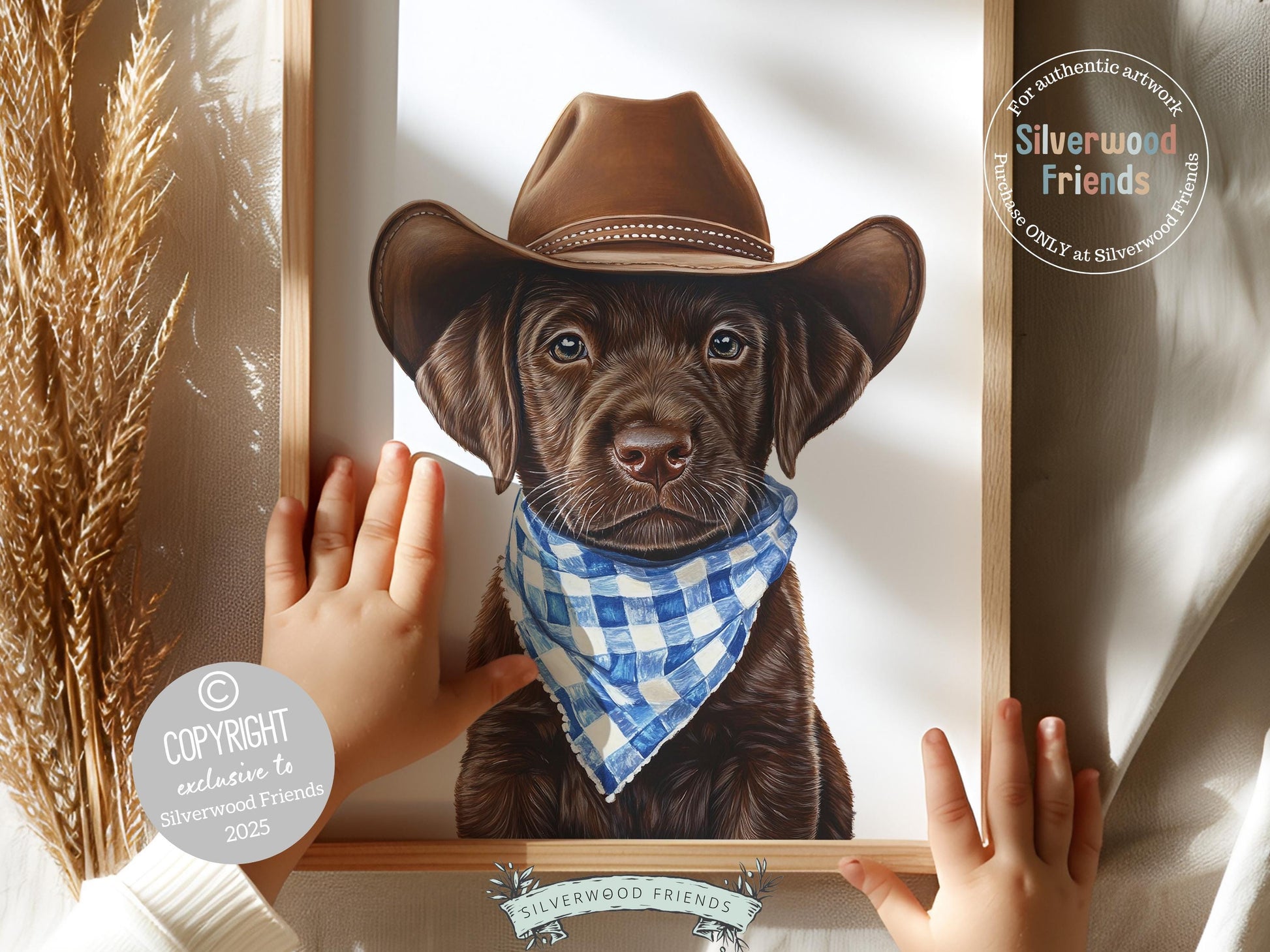 Labrador Dog Cowboy Hat Print, Boys Cowboy Western Nursery Decor, Baby Boy Cowboy Dog Nursery Wall Art, Western Labrador Dog Digital Print