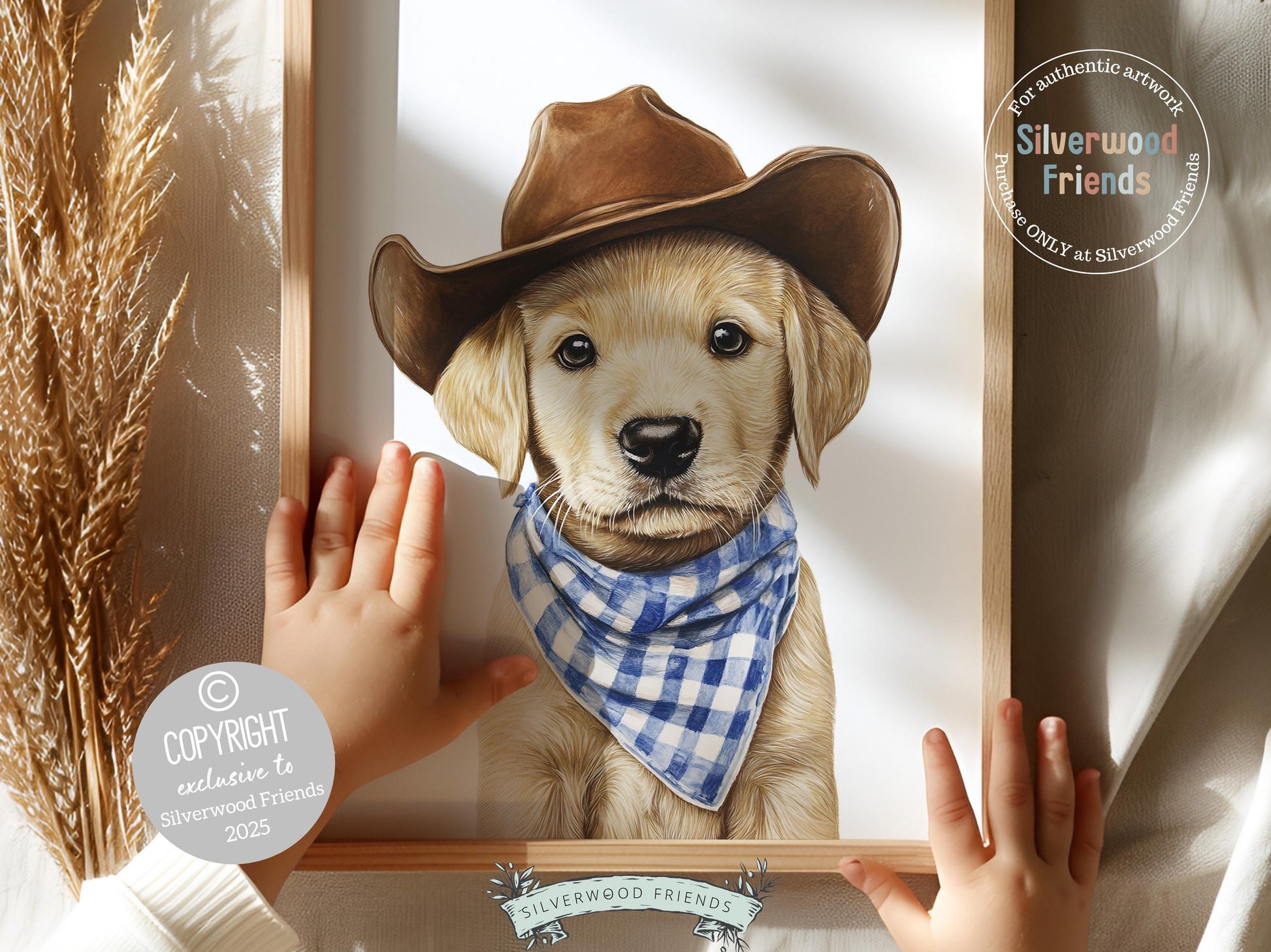 Labrador Dog Cowboy Hat Print, Boys Cowboy Western Nursery Decor, Baby Boy Cowboy Dog Nursery Wall Art, Western Labrador Dog Digital Print