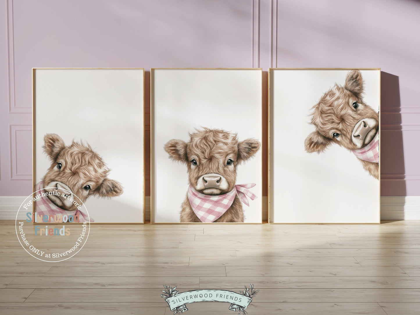 Peeking Highland Cow Nursery Print, Baby Girl Pink Highland Cow Nursery Decor, Baby Girl Pink Cowgirl Western Nursery Wall Art Digital Print