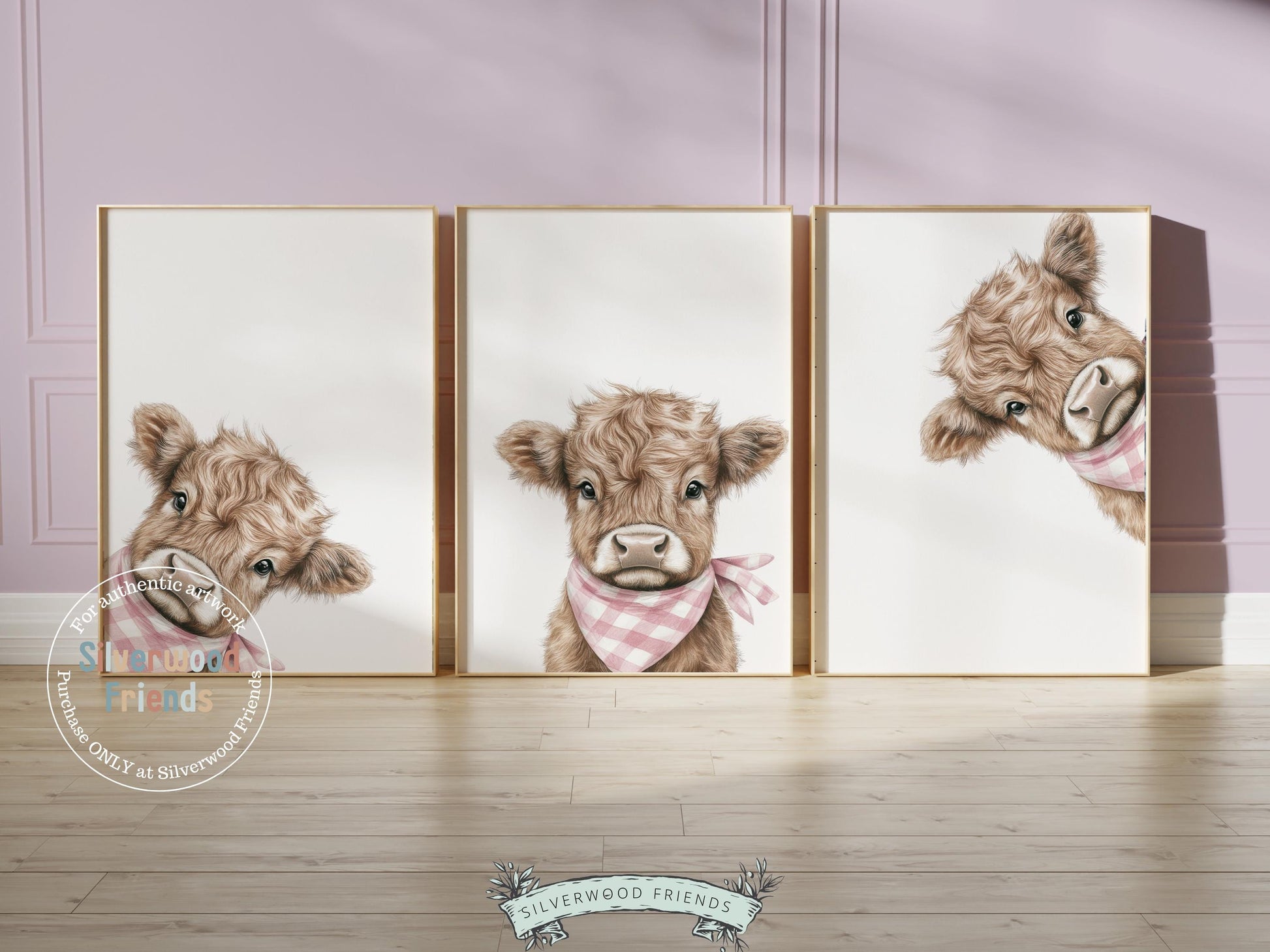 Peeking Highland Cow Nursery Print, Baby Girl Pink Highland Cow Nursery Decor, Baby Girl Pink Cowgirl Western Nursery Wall Art Digital Print
