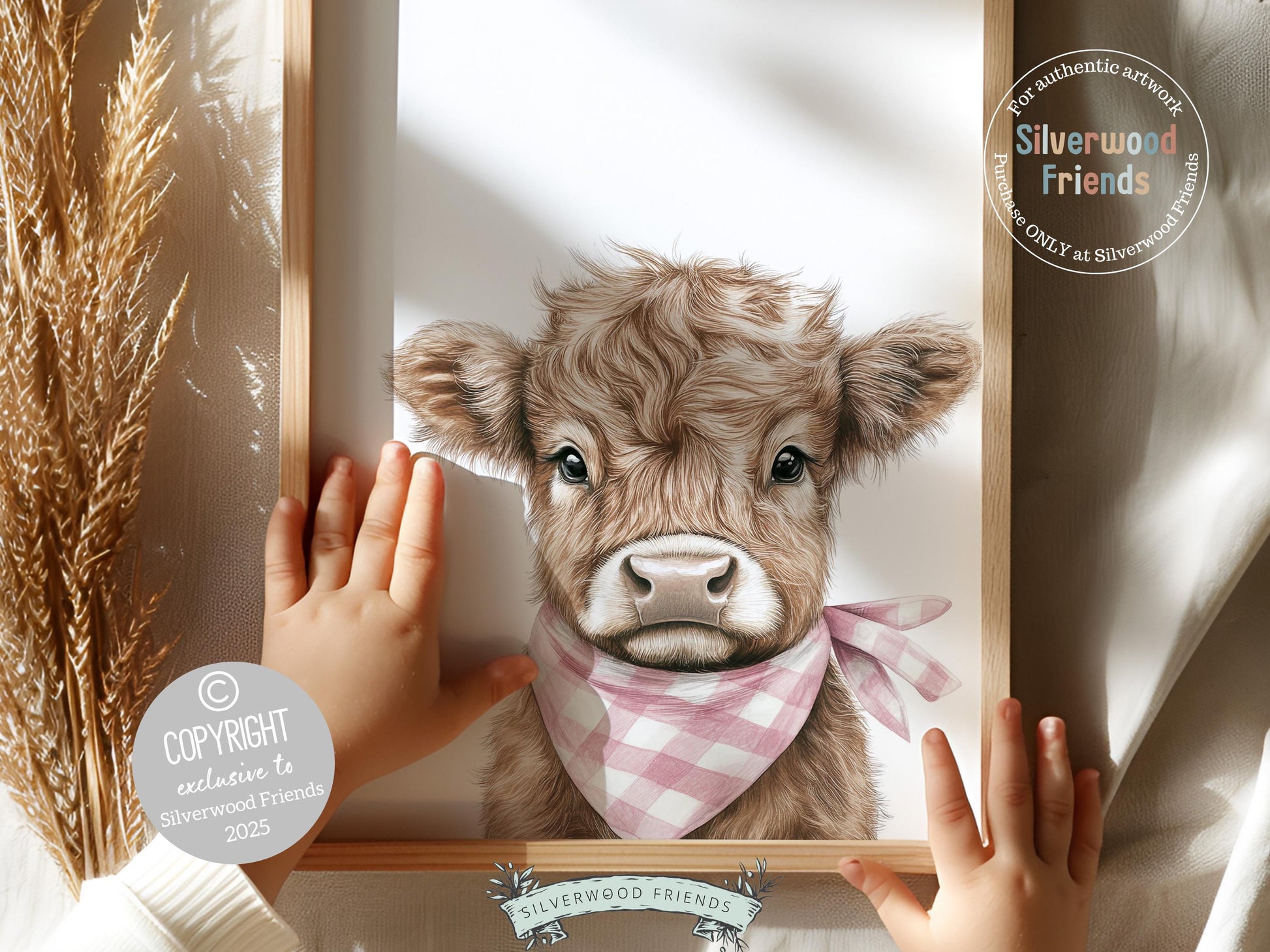 Peeking Highland Cow Nursery Print, Baby Girl Pink Highland Cow Nursery Decor, Baby Girl Pink Cowgirl Western Nursery Wall Art Digital Print
