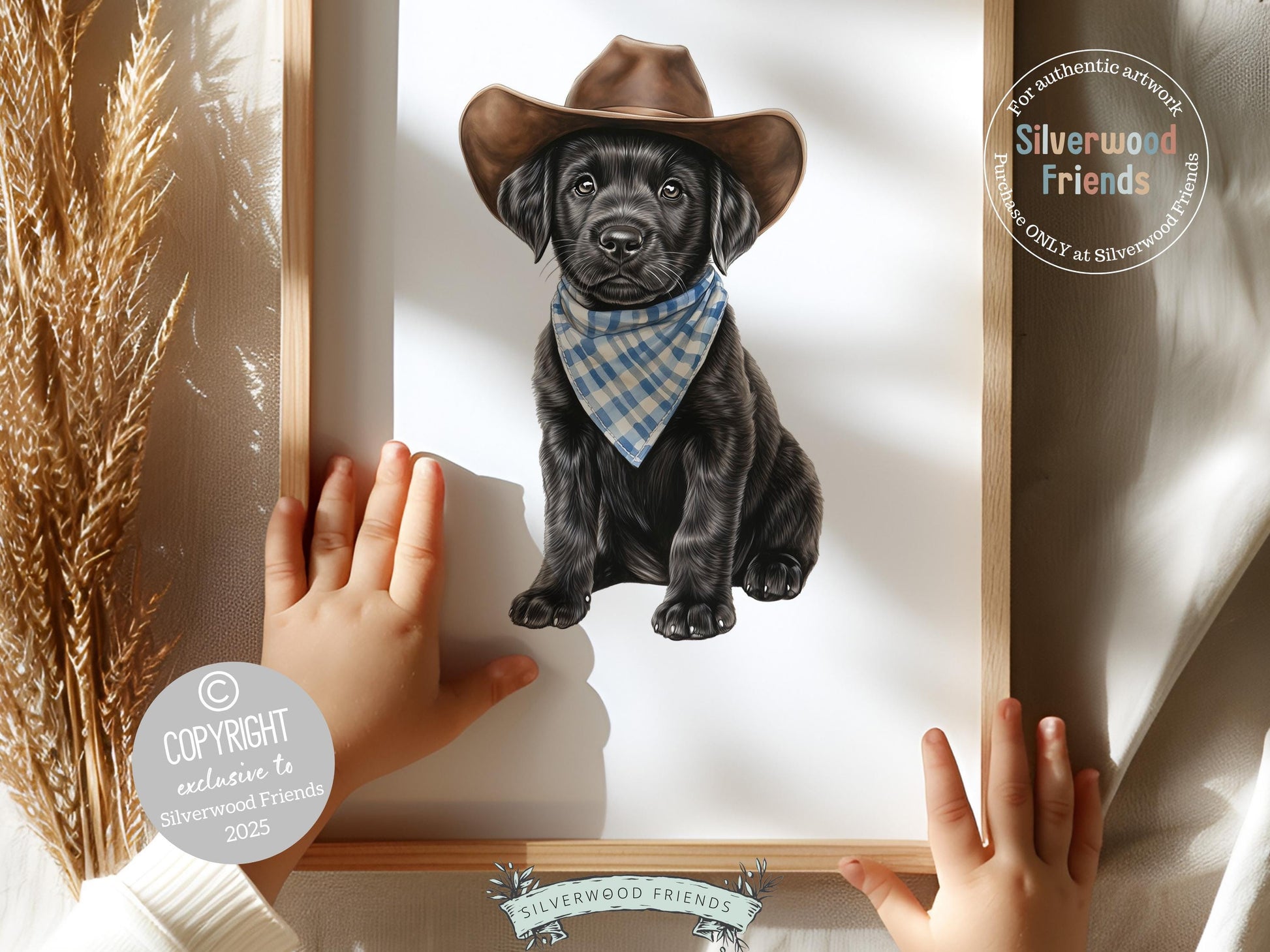 Labrador Dog Cowboy Hat Print, Neutral Cowboy Western Dog Nursery Decor, Cowboy Western Dog Nursery Wall Art, Labrador Puppy Digital Prints