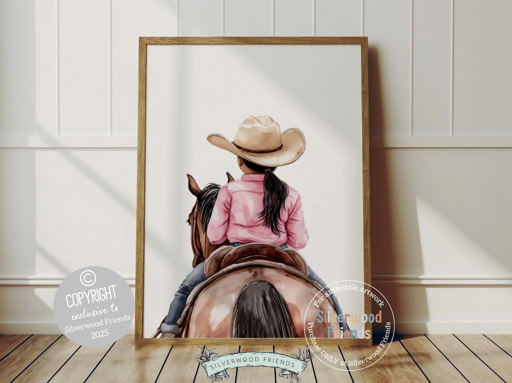 Experience the sweet connection between cowgirl and horse with our enchanting watercolor print, featuring a tender moment shared between a cowgirl and her beloved companion. Perfect for adding heartfelt western charm to any space. 🤠💕🐴