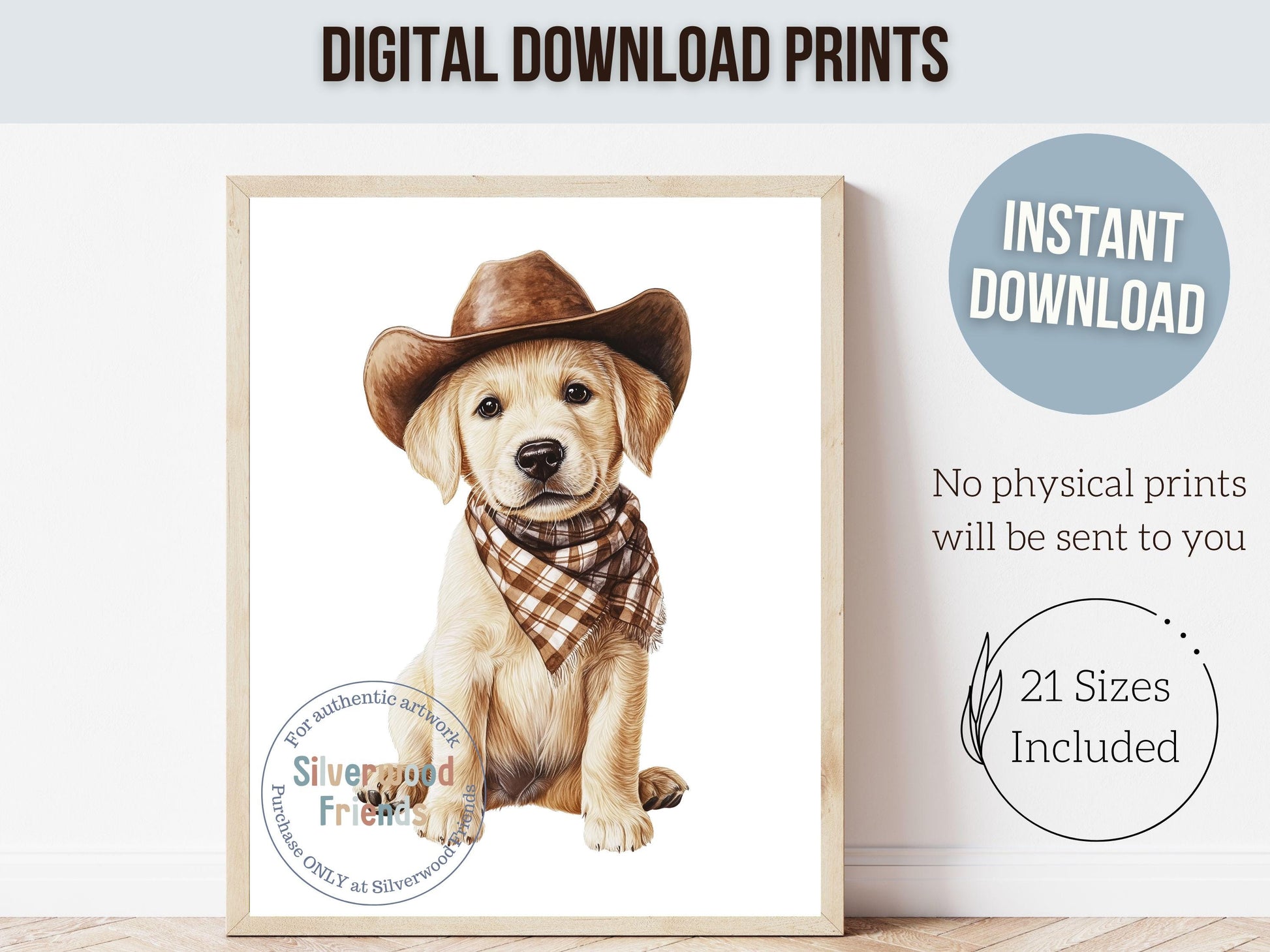 Labrador Dog Cowboy Hat Print, Cowboy Western Neutral Nursery Decor, Dog Nursery Wall Art,Dog Lover Gift Labrador Pet Portrait Digital Print