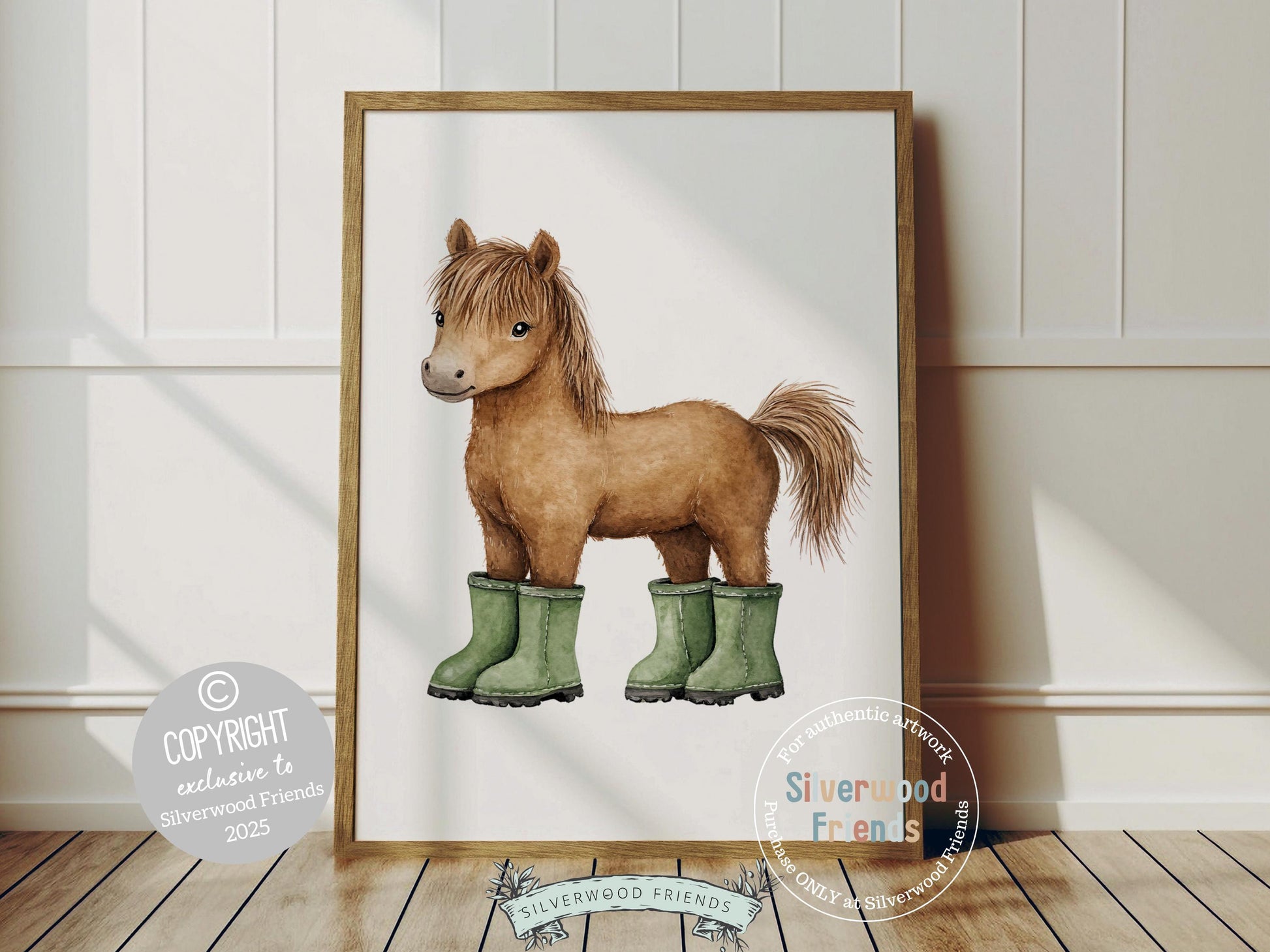 Baby Farm Animal Nursery Prints, Sage Green Highland Cow Western Nursery Decor, Kids Green Nursery Wall Art Duck in Rainboots Digital Print