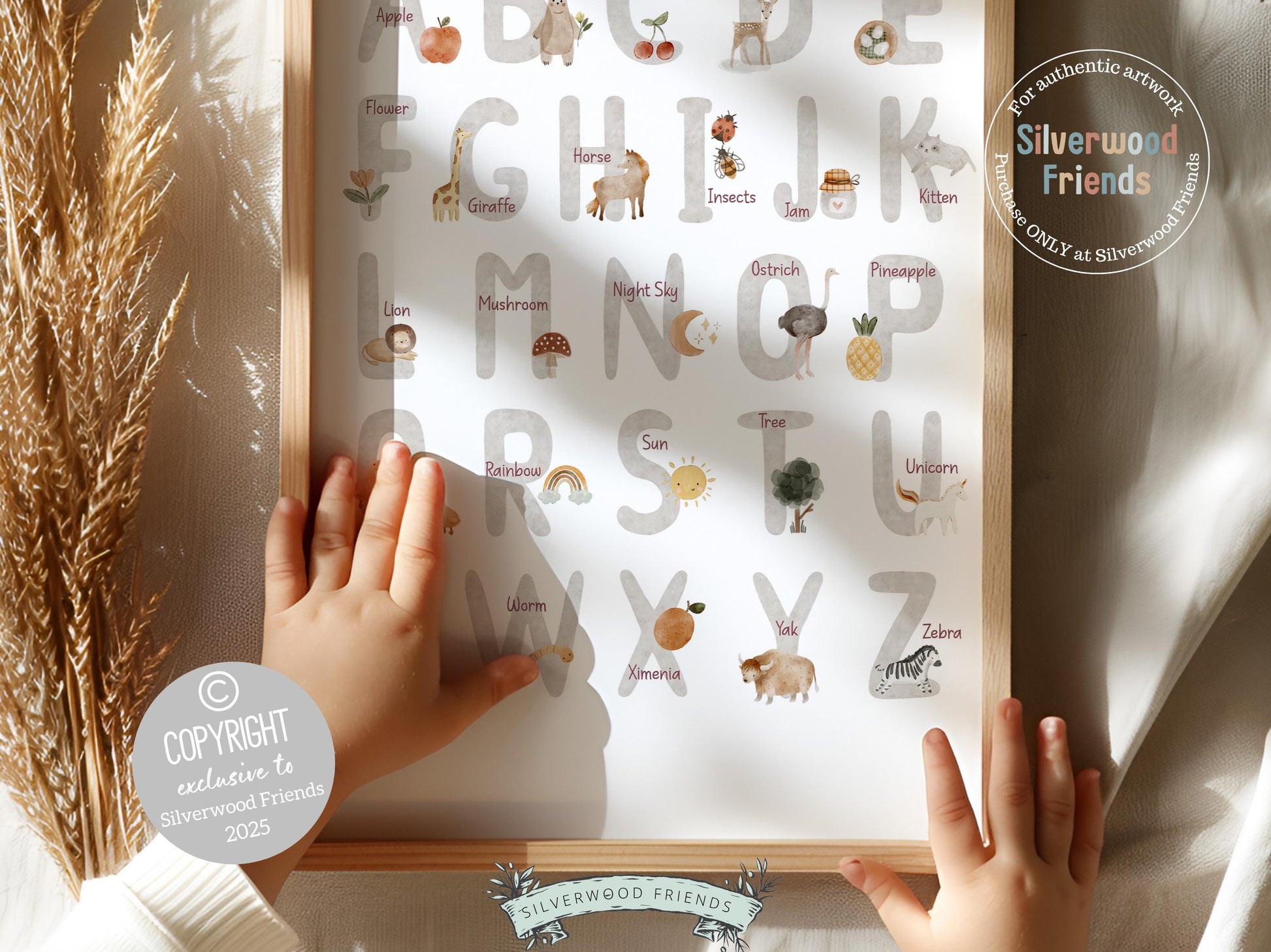 Woodland Alphabet Number Poster, Boho Woodland Nursery Decor, Forest Animal abc Poster, Educational Woodland Classroom Decor Digital Print