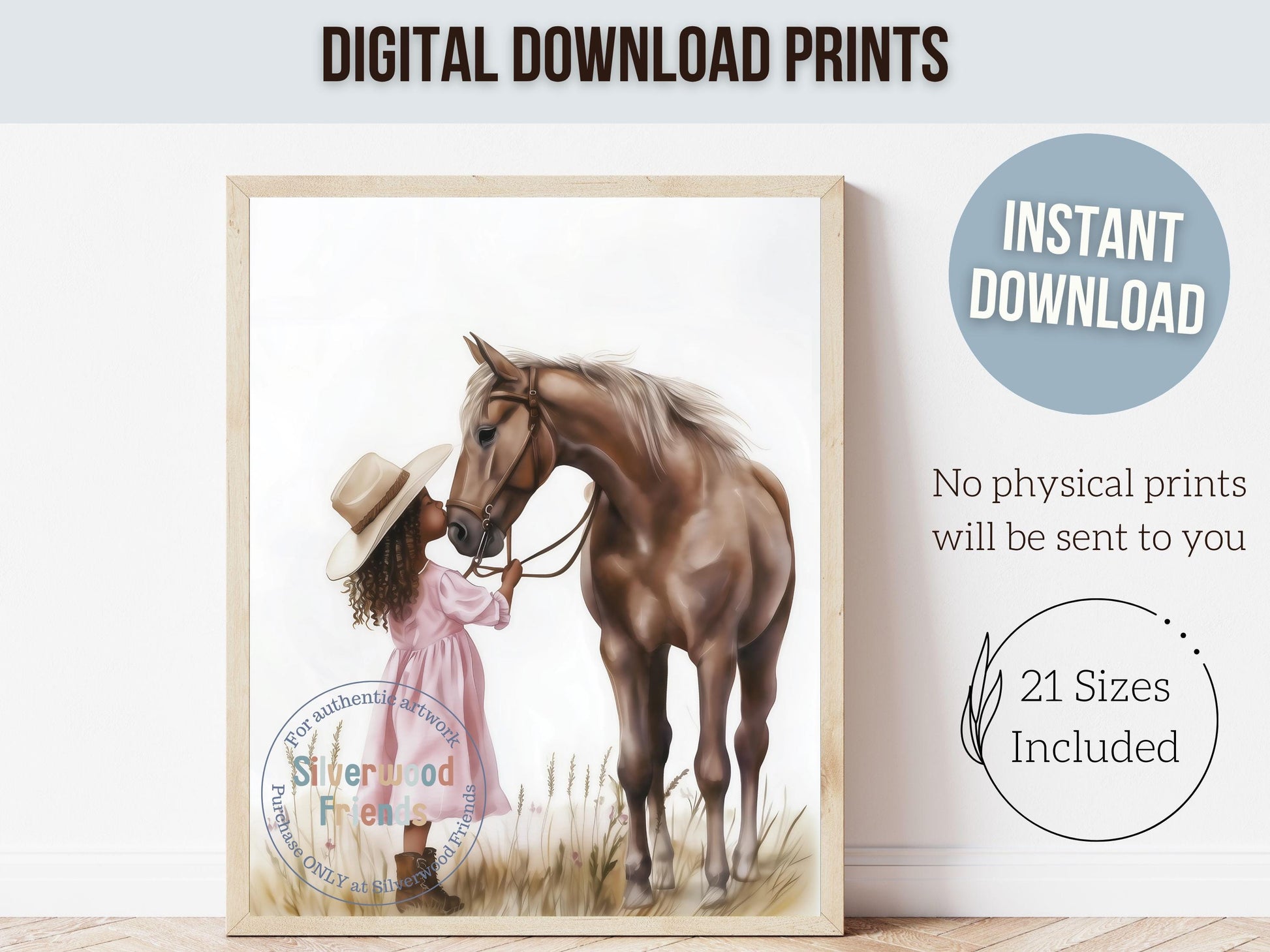 Cowgirl Nursery Print, African American Western Cowgirl Horse Nursery Decor, Little Black Girl Horse Riding Nursery Wall Art Digital Print