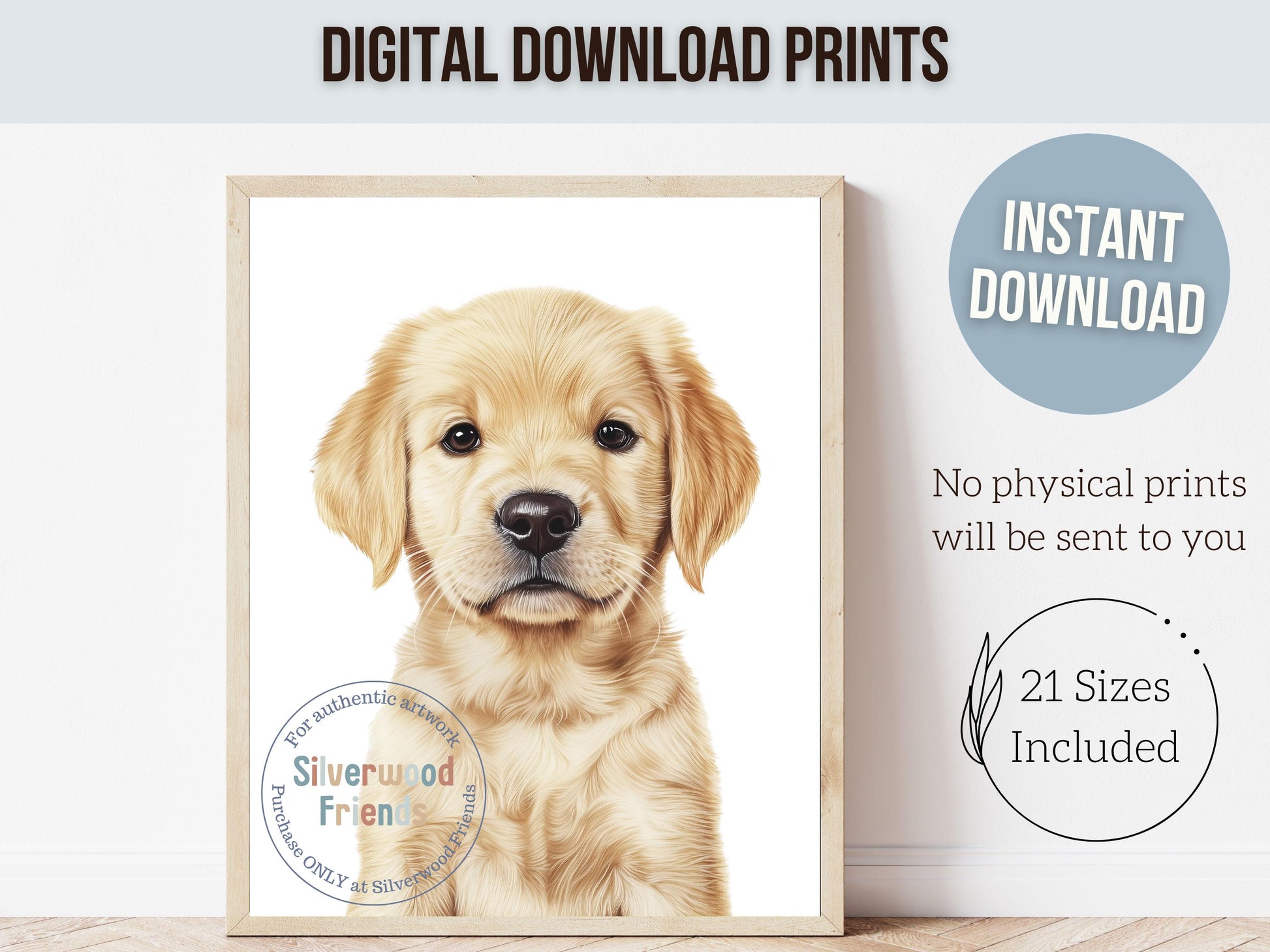 Blonde Labrador Puppy Dog Print, Neutral Puppy Dog Nursery Decor, Labrador Puppy Dog Nursery Wall Art, Yellow Labrador Puppy Digital Print