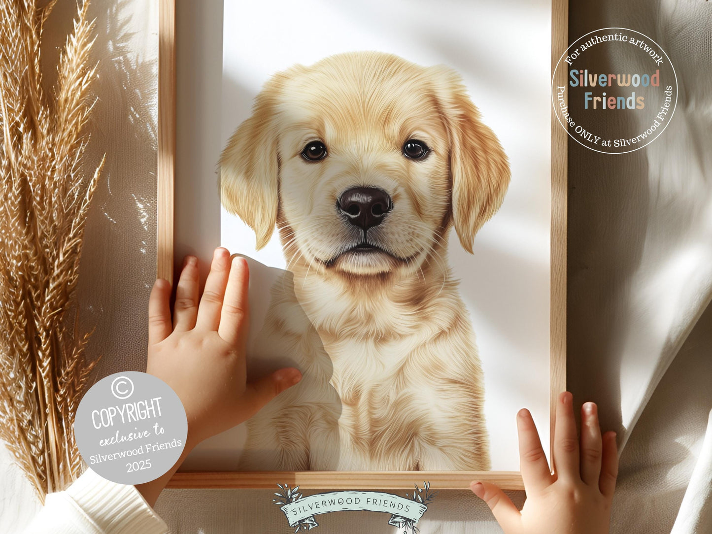 Blonde Labrador Puppy Dog Print, Neutral Puppy Dog Nursery Decor, Labrador Puppy Dog Nursery Wall Art, Yellow Labrador Puppy Digital Print