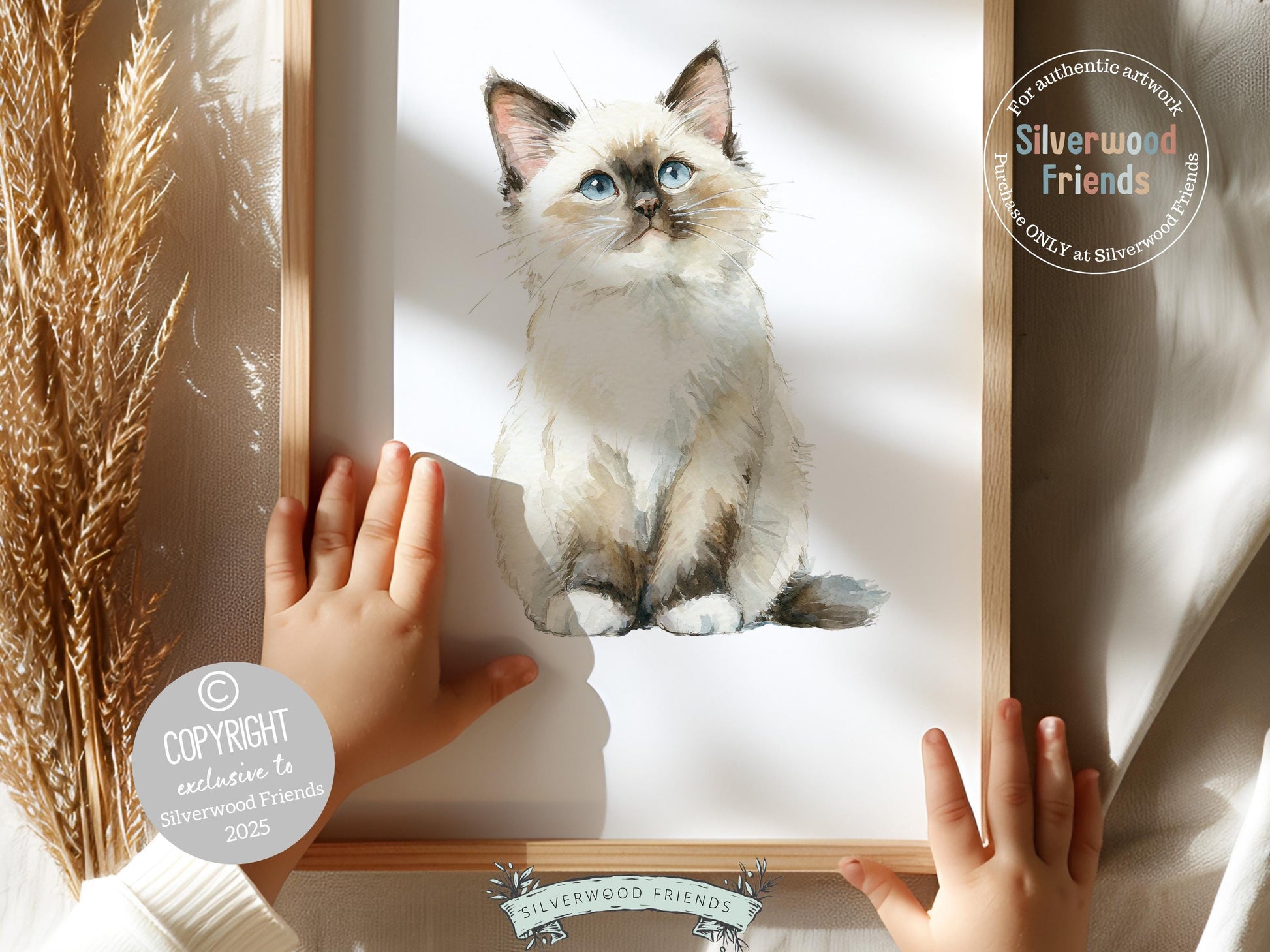 Ragdoll Cat Print Set of 3, Ragdoll Kitten Nursery Decor, Ragdoll Cat Nursery Wall Art, Cat Themed Gifts, Cat Poster Painting Digital Print