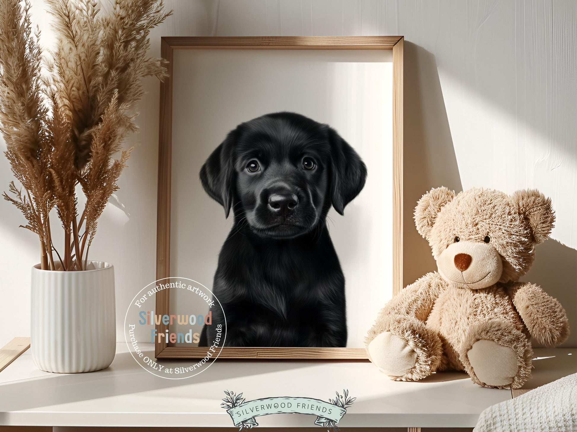 Black Labrador Puppy Dog Print, Puppy Dog Nursery Decor, Labrador Puppy Dog Nursery Wall Art, Dog Lover Gift Black Labrador Digital Print