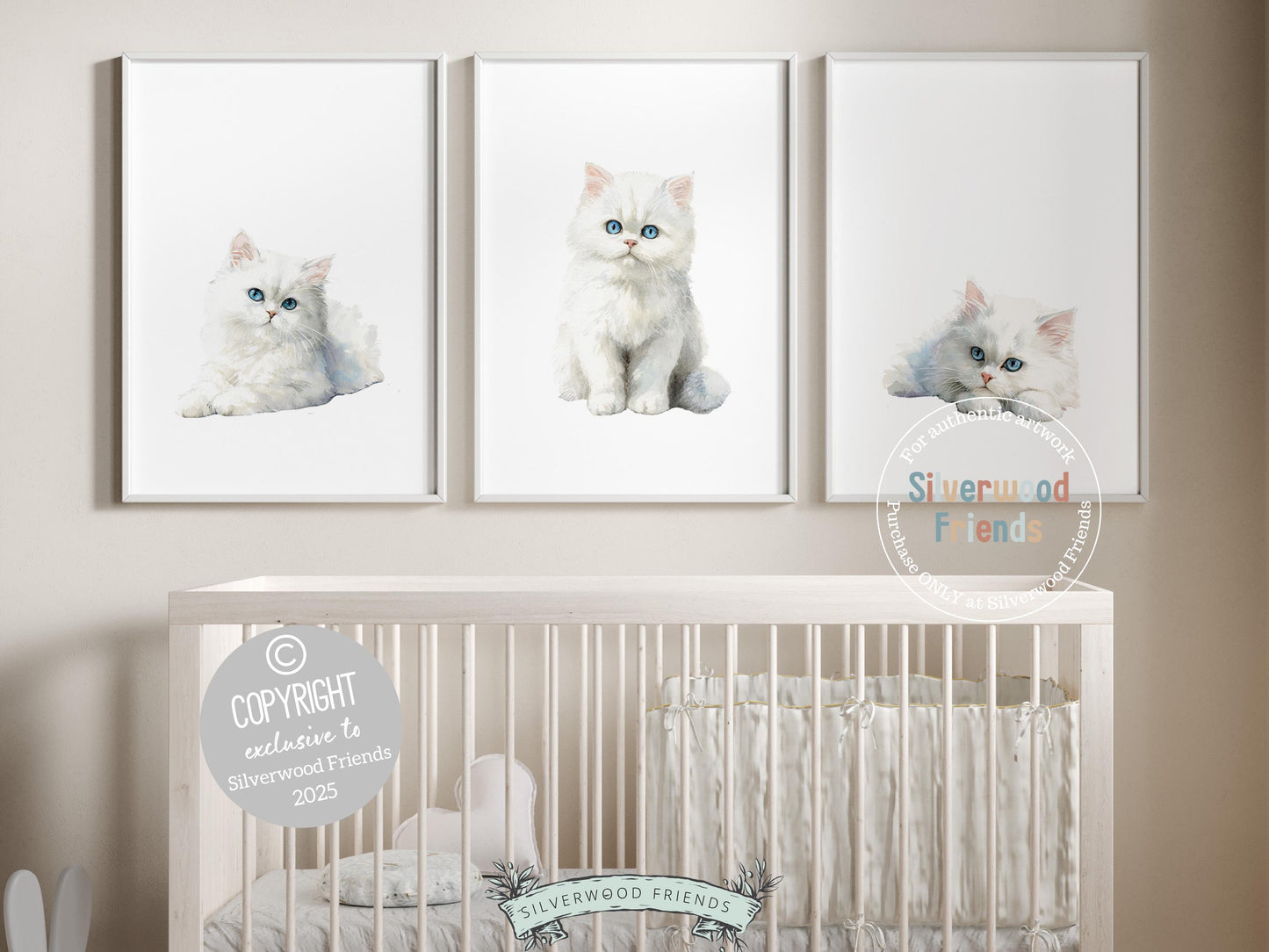 Ragdoll Cat Print Set of 3, Ragdoll Kitten Nursery Decor, Ragdoll Cat Nursery Wall Art, Cat Themed Gifts, Cat Poster Painting Digital Print