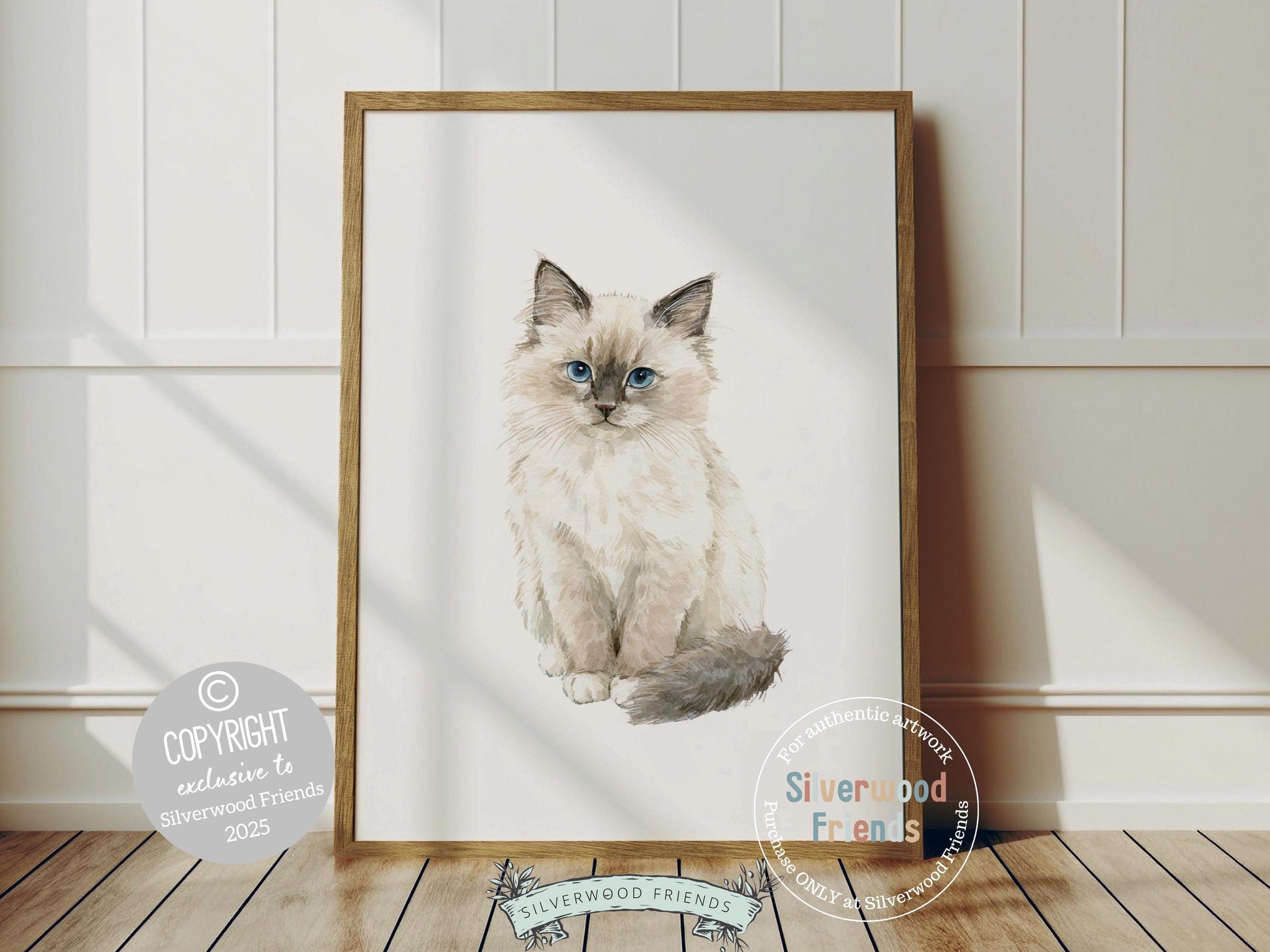 Ragdoll Cat Print Set of 3, Ragdoll Kitten Nursery Decor, Ragdoll Cat Nursery Wall Art, Cat Themed Gifts, Cat Poster Painting Digital Print