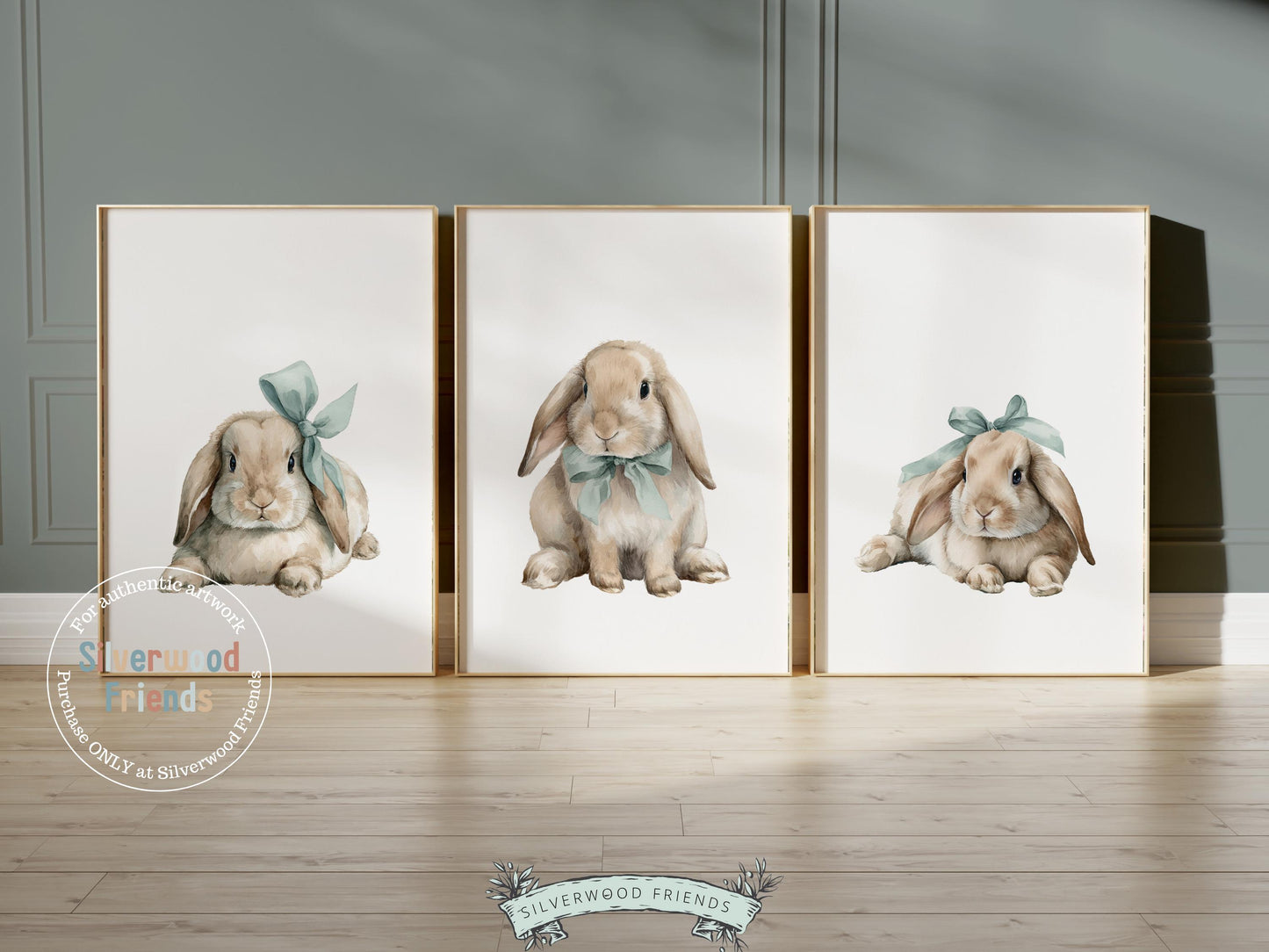 Baby Boys Bunny Nursery Prints, Baby Boy Woodland Bunny Nursery Decor, Nursery Wall Art, Easter Decor Poster, Spring Artwork Digital Print