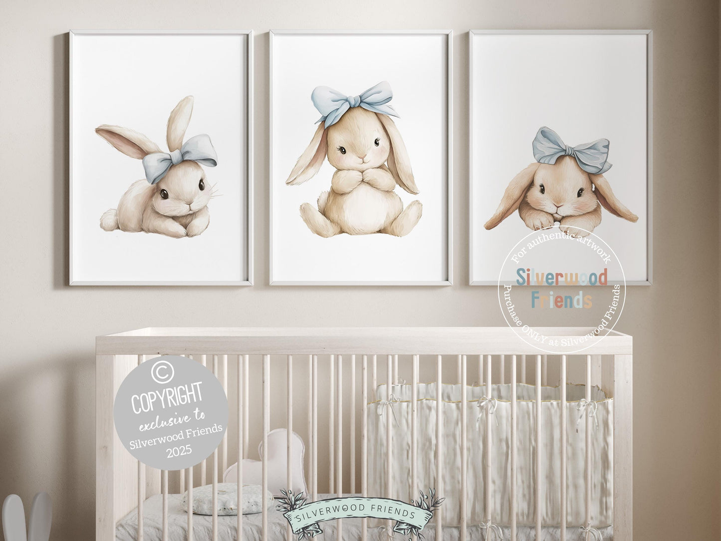 Baby Boys Bunny Nursery Prints, Baby Boy Woodland Bunny Nursery Decor, Nursery Wall Art, Easter Decor Poster, Spring Artwork Digital Print