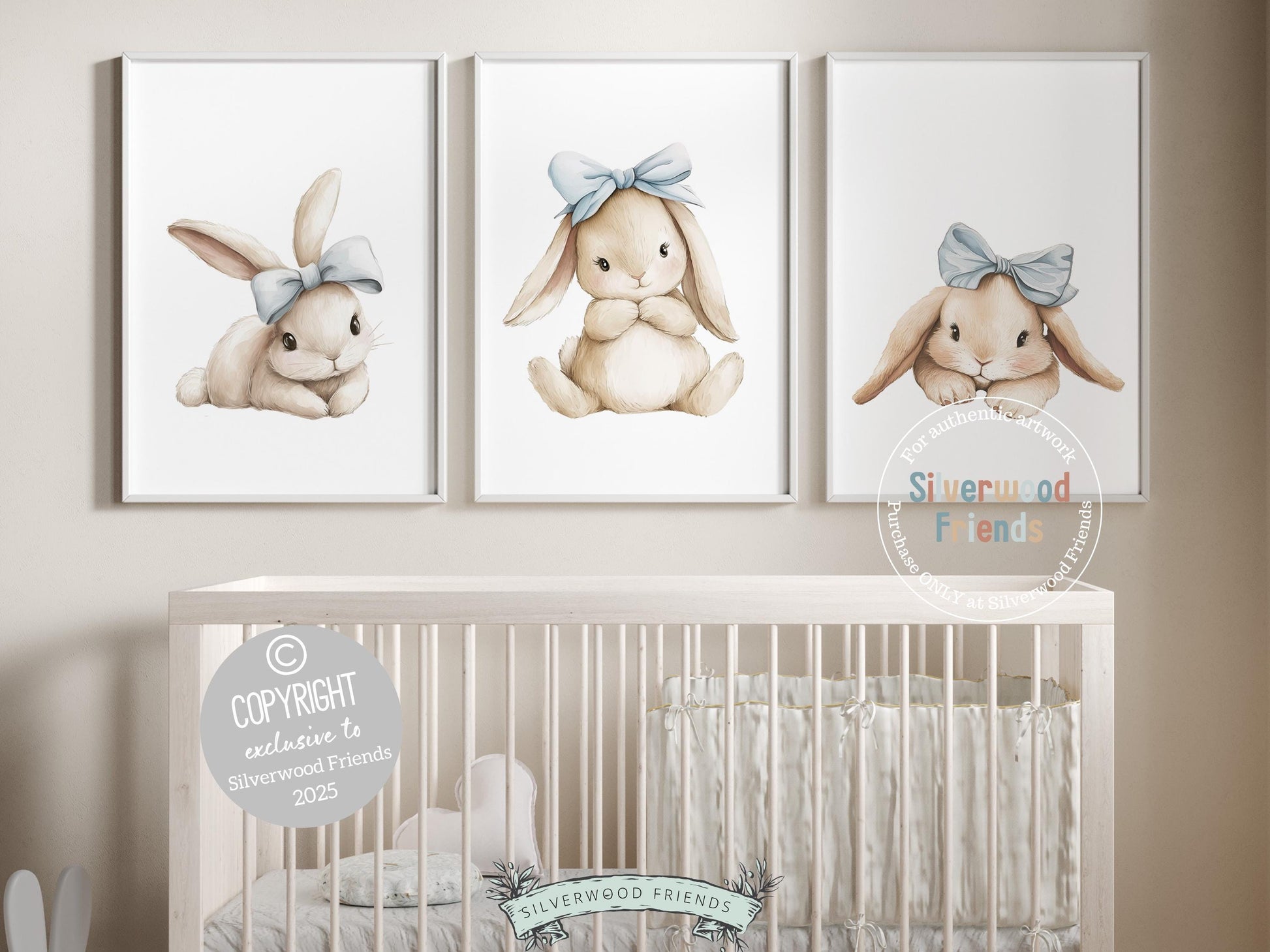 Baby Boys Bunny Nursery Prints, Baby Boy Woodland Bunny Nursery Decor, Nursery Wall Art, Easter Decor Poster, Spring Artwork Digital Print