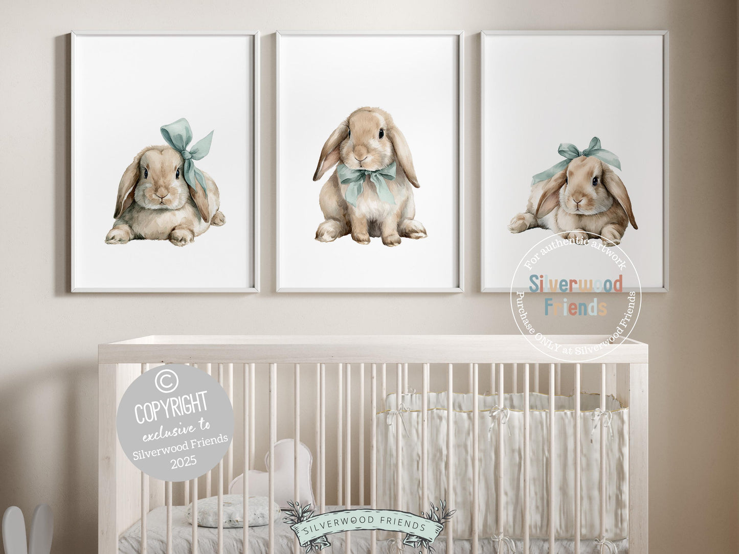 Baby Boys Bunny Nursery Prints, Baby Boy Woodland Bunny Nursery Decor, Nursery Wall Art, Easter Decor Poster, Spring Artwork Digital Print
