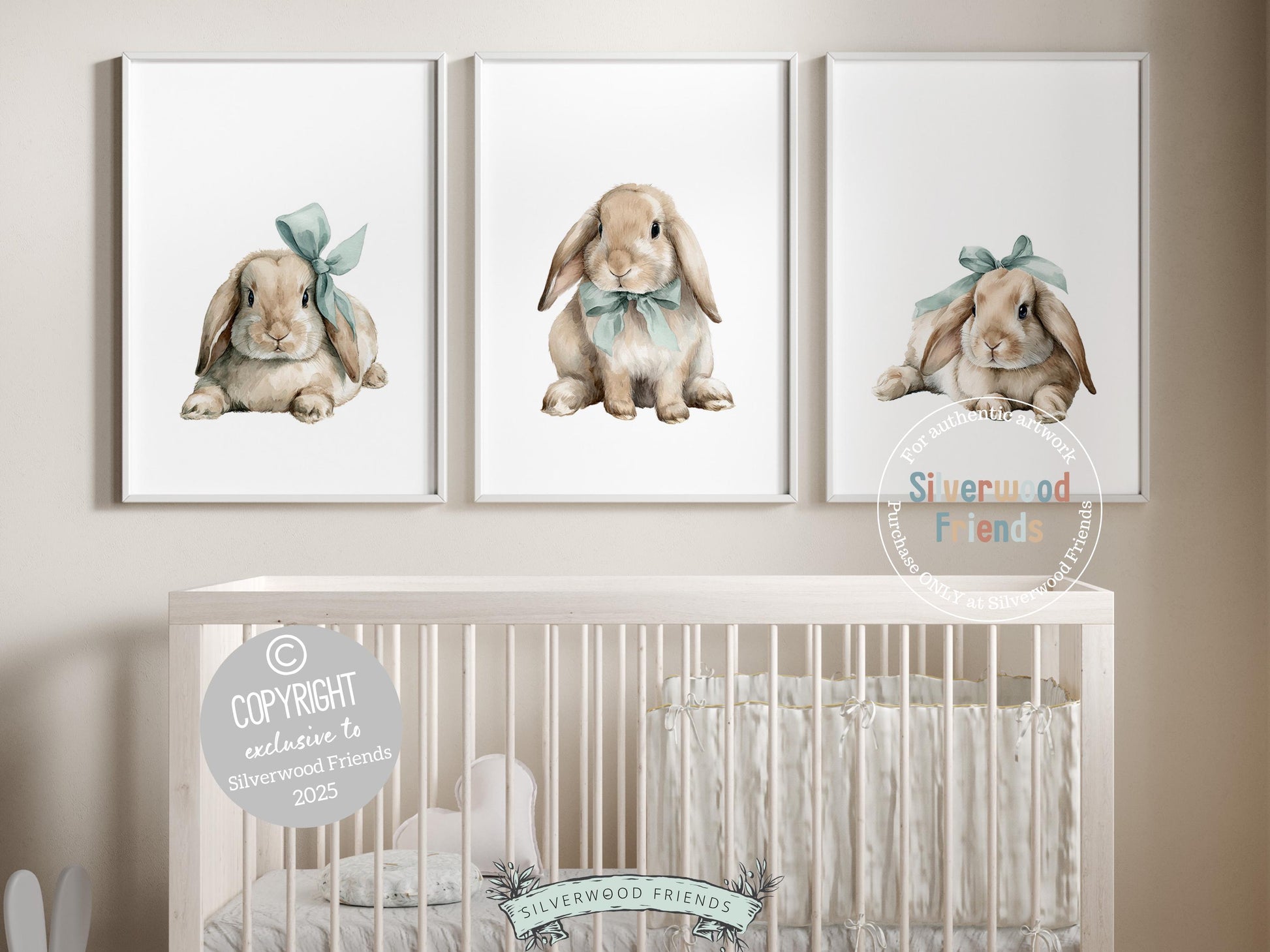 Baby Boys Bunny Nursery Prints, Baby Boy Woodland Bunny Nursery Decor, Nursery Wall Art, Easter Decor Poster, Spring Artwork Digital Print