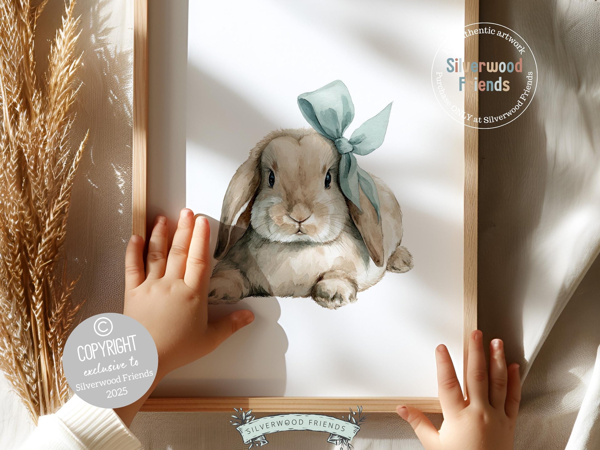 Baby Boys Bunny Nursery Prints, Baby Boy Woodland Bunny Nursery Decor, Nursery Wall Art, Easter Decor Poster, Spring Artwork Digital Print