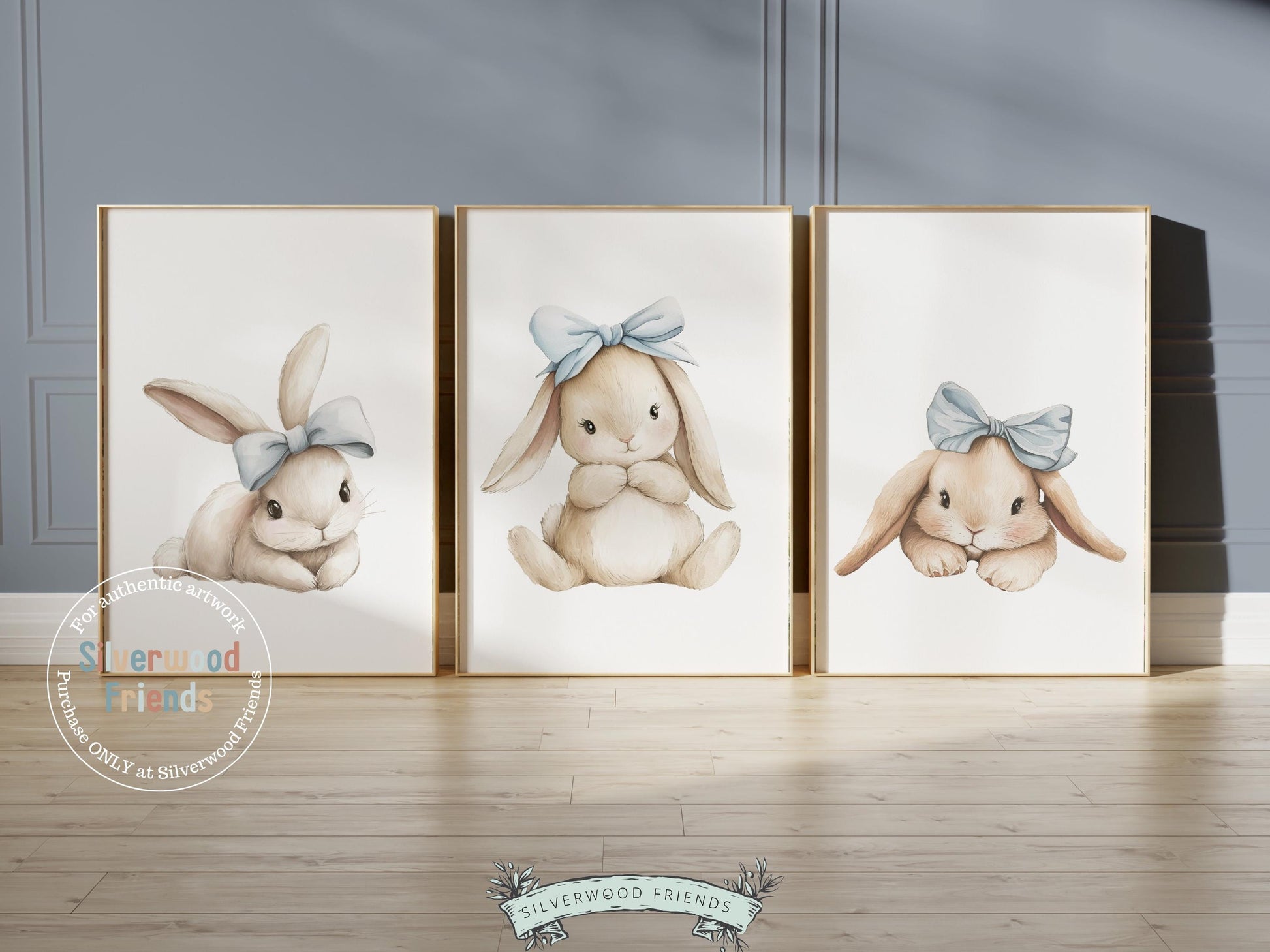 Baby Boys Bunny Nursery Prints, Baby Boy Woodland Bunny Nursery Decor, Nursery Wall Art, Easter Decor Poster, Spring Artwork Digital Print