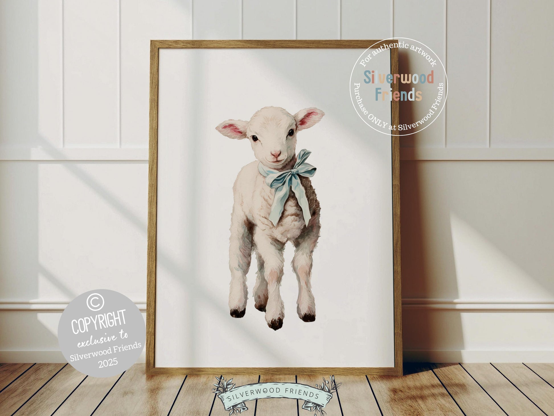 Lamb Nursery Prints, Baby Boys Blue Farm Animal Nursery Decor, Farmyard Nursery Wall Art, Easter Decor Poster, Spring Artwork Digital Print
