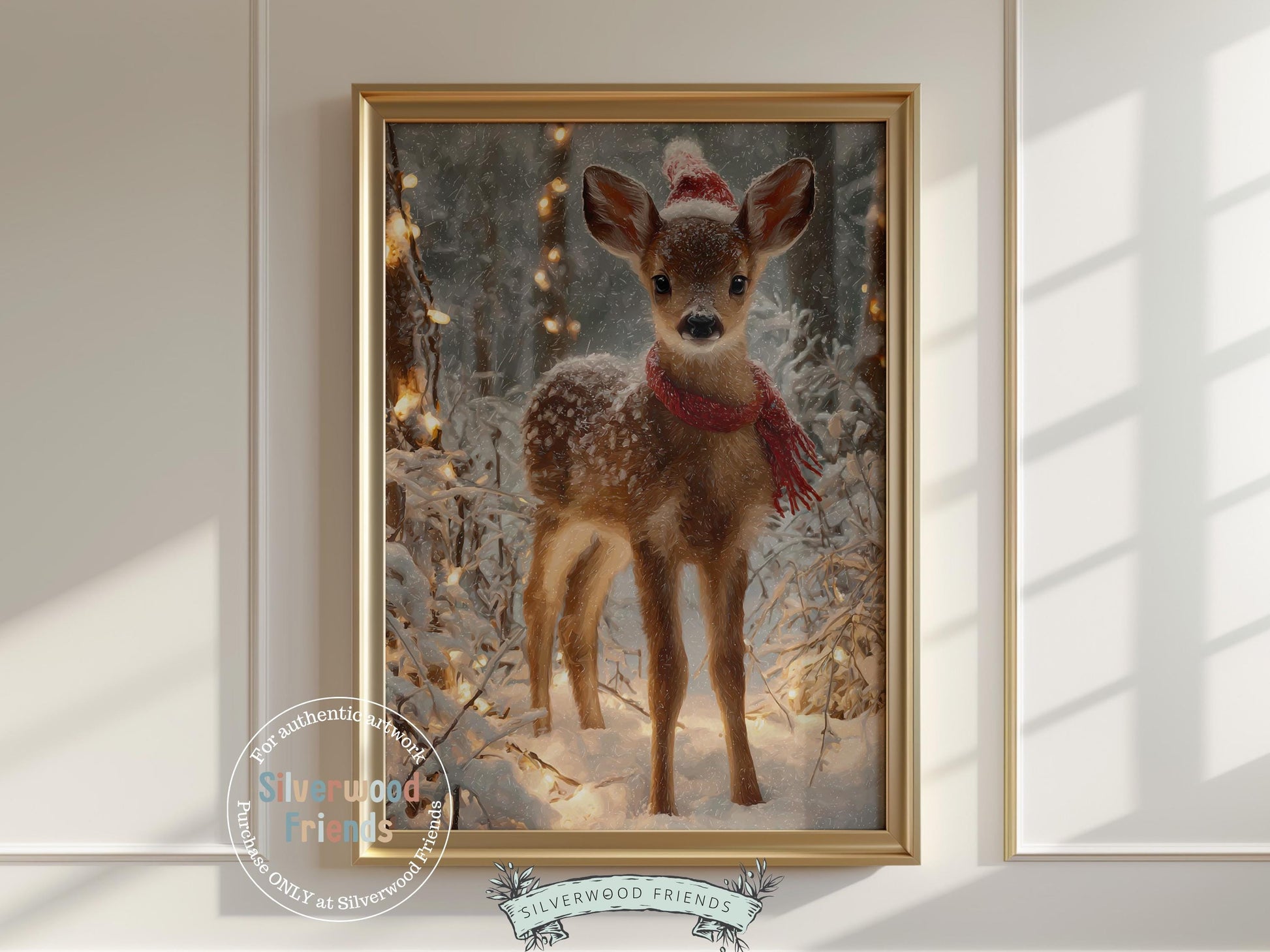 Rudolph Print, Christmas Deer Printable Wall Art, Cute Winter Deer Print, Rudolph Wall Art, Rustic Vintage Farmhouse Christmas Digital Print