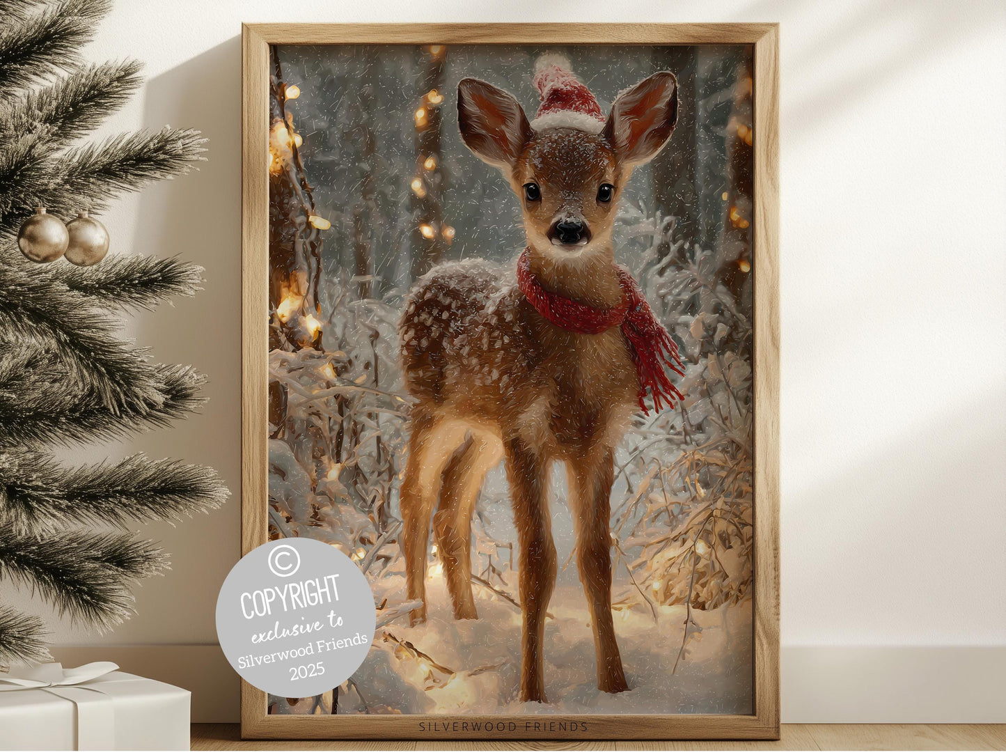 Rudolph Print, Christmas Deer Printable Wall Art, Cute Winter Deer Print, Rudolph Wall Art, Rustic Vintage Farmhouse Christmas Digital Print