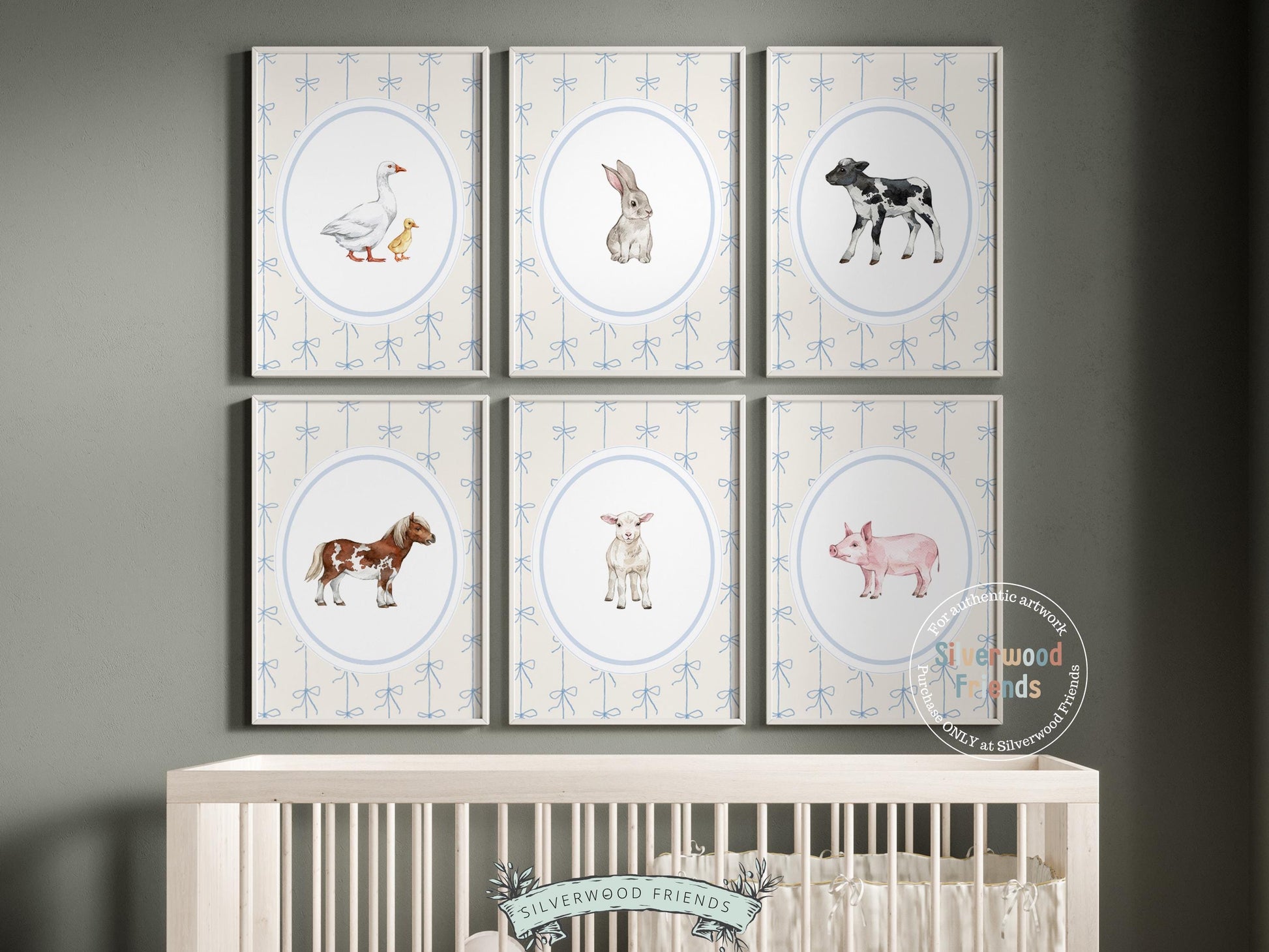 Baby Farm Animal Nursery Prints, Baby Boy Blue Farmyard Nursery Decor, Kids Blue Farm Animal Nursery Wall Art, Farmhouse Decor Digital Print