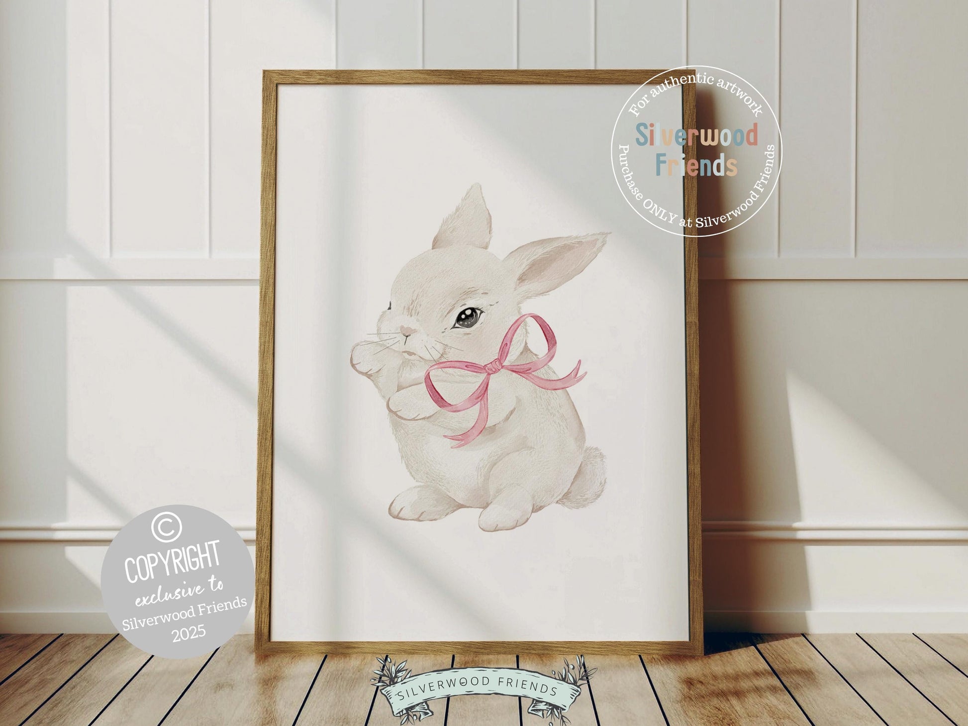 Bunny Nursery Prints, Baby Girl Pink Woodland Bunny Nursery Decor, Printable Nursery Wall Art, Easter Rabbit Nursery Wall Art Digital Prints