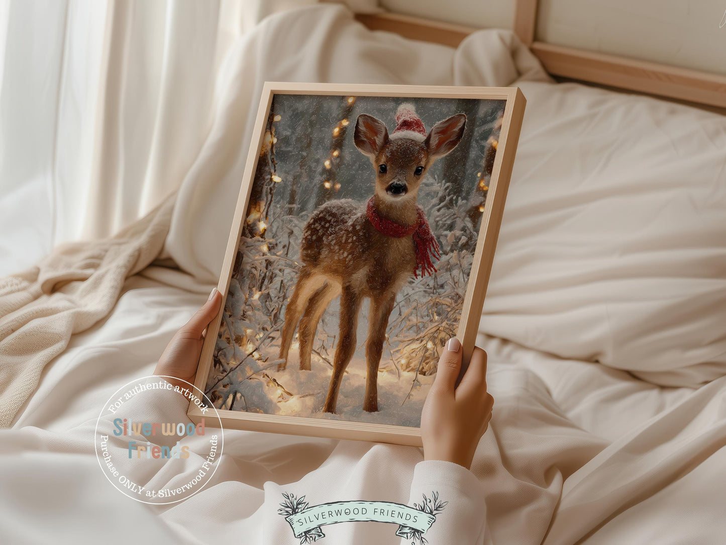 Rudolph Print, Christmas Deer Printable Wall Art, Cute Winter Deer Print, Rudolph Wall Art, Rustic Vintage Farmhouse Christmas Digital Print