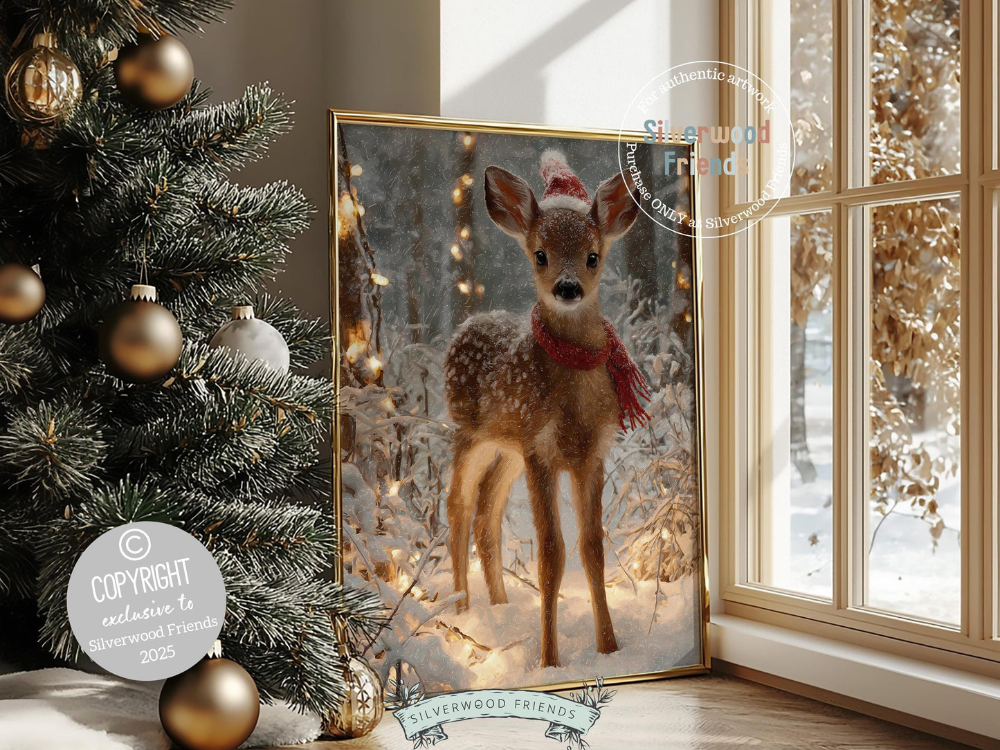 Rudolph Print, Christmas Deer Printable Wall Art, Cute Winter Deer Print, Rudolph Wall Art, Rustic Vintage Farmhouse Christmas Digital Print