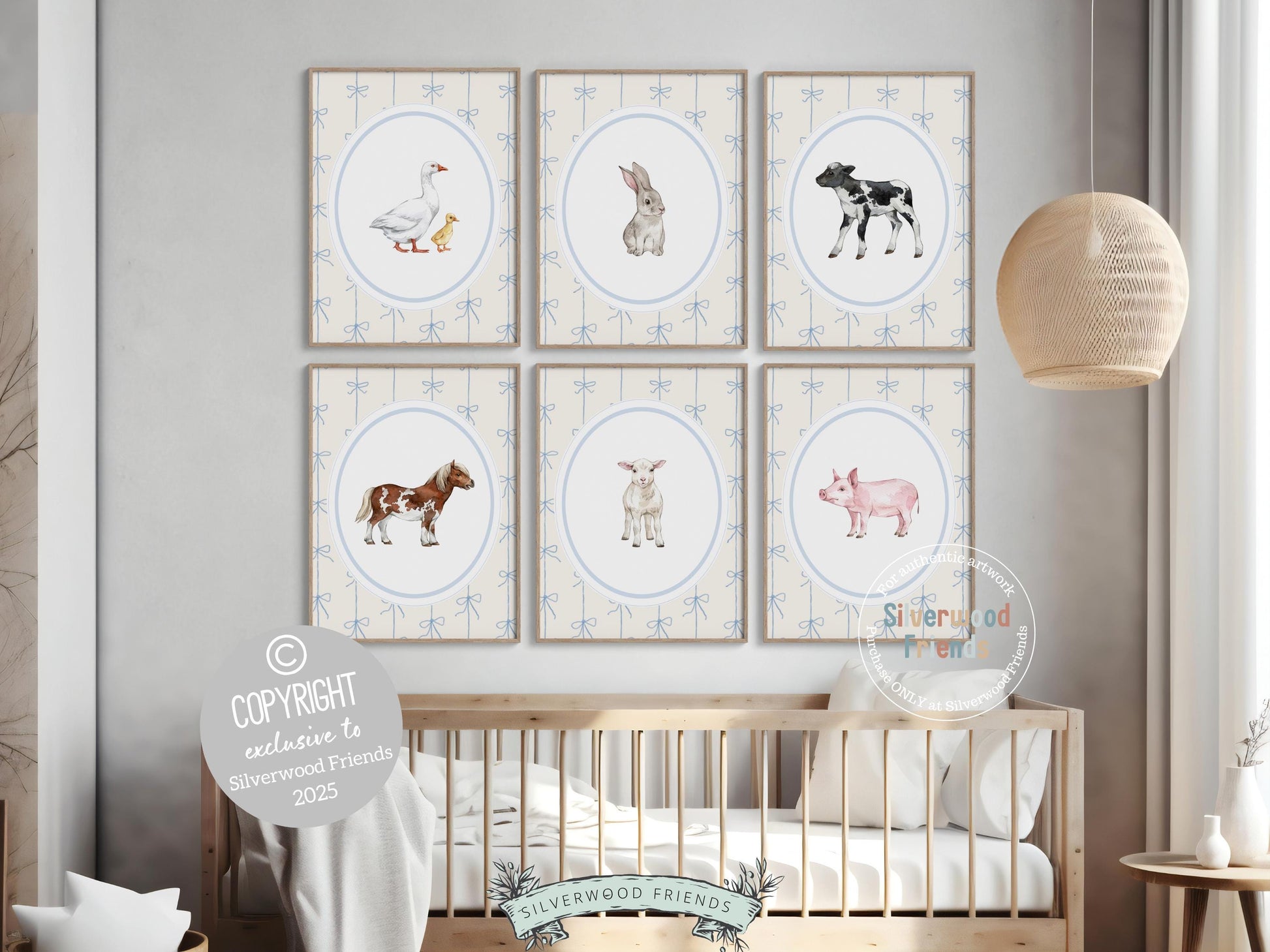 Baby Farm Animal Nursery Prints, Baby Boy Blue Farmyard Nursery Decor, Kids Blue Farm Animal Nursery Wall Art, Farmhouse Decor Digital Print