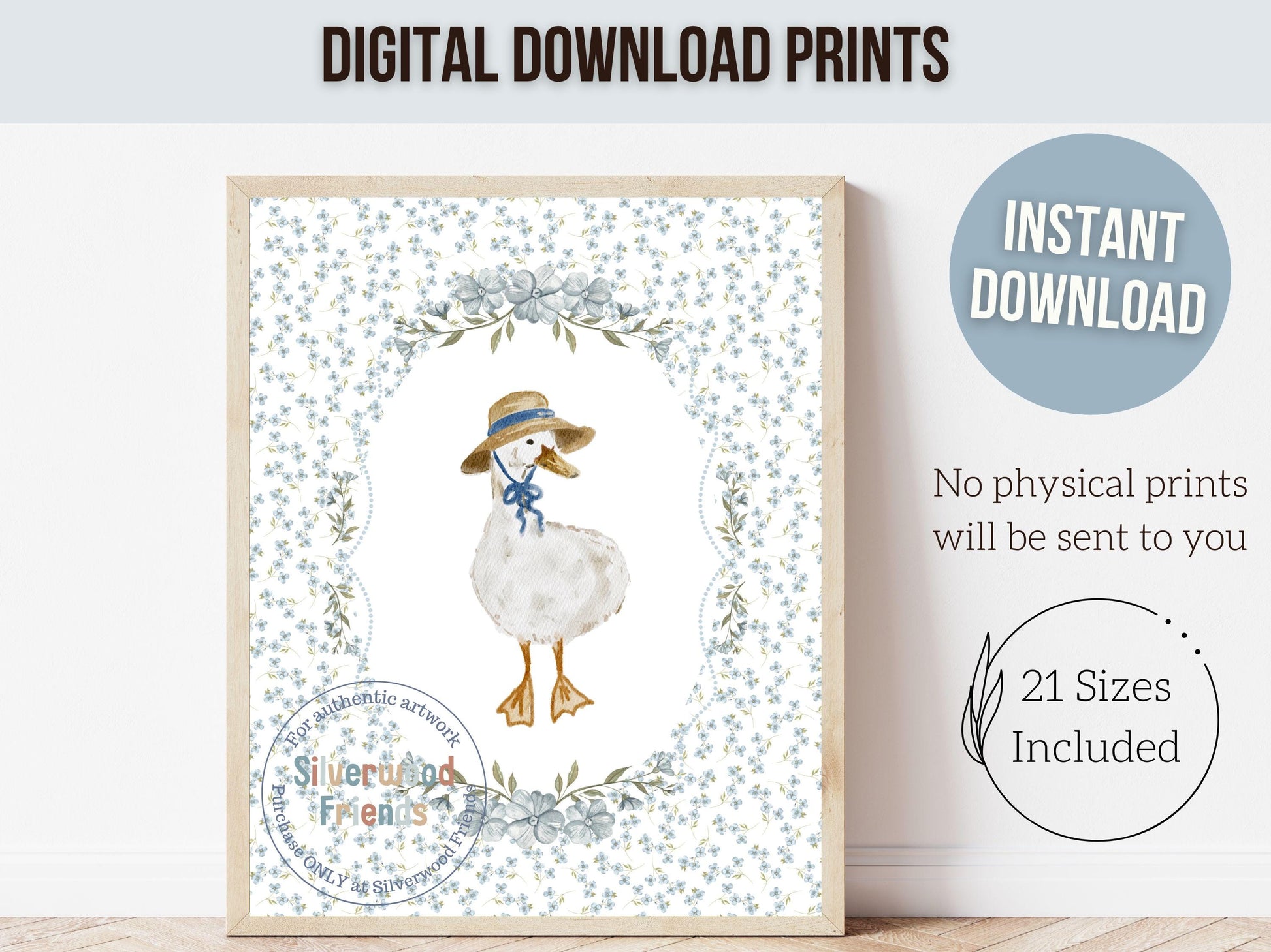 Vintage Woodland Animal Nursery Prints, Floral Woodland Bunny Nursery Decor, Baby Bear Nursery Wall Art, Vintage Duck Nursery Digital Print