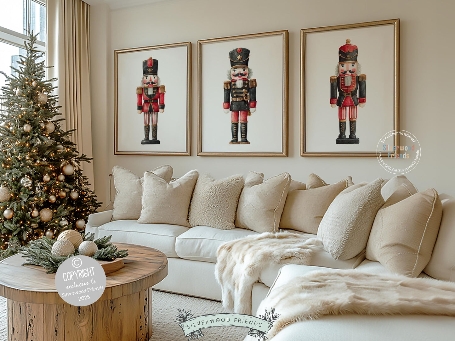 Set of 3 Christmas Nutcracker Prints, Watercolour Vintage Nutcracker Poster, Festive Christmas Holiday Wall Decor Digital Print